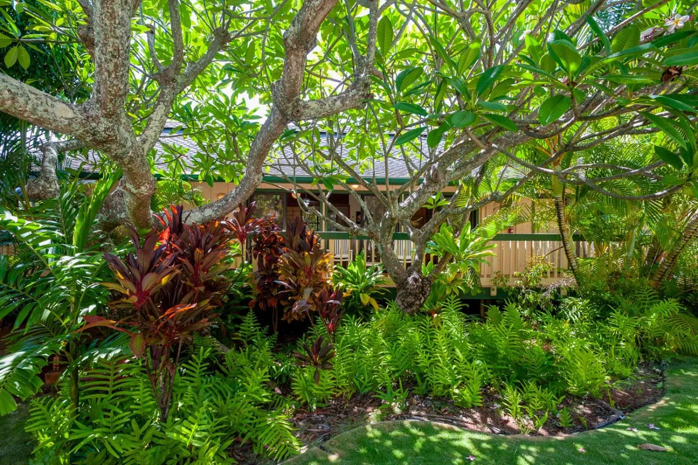 Garden view in Poipu Plantation Vacation Rentals
