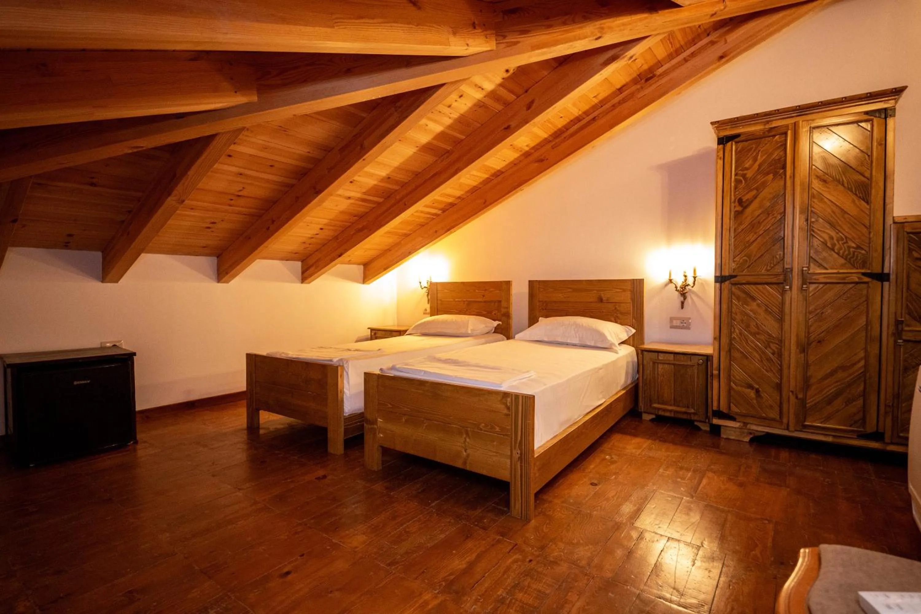 Bed in Berati Castle Hotel