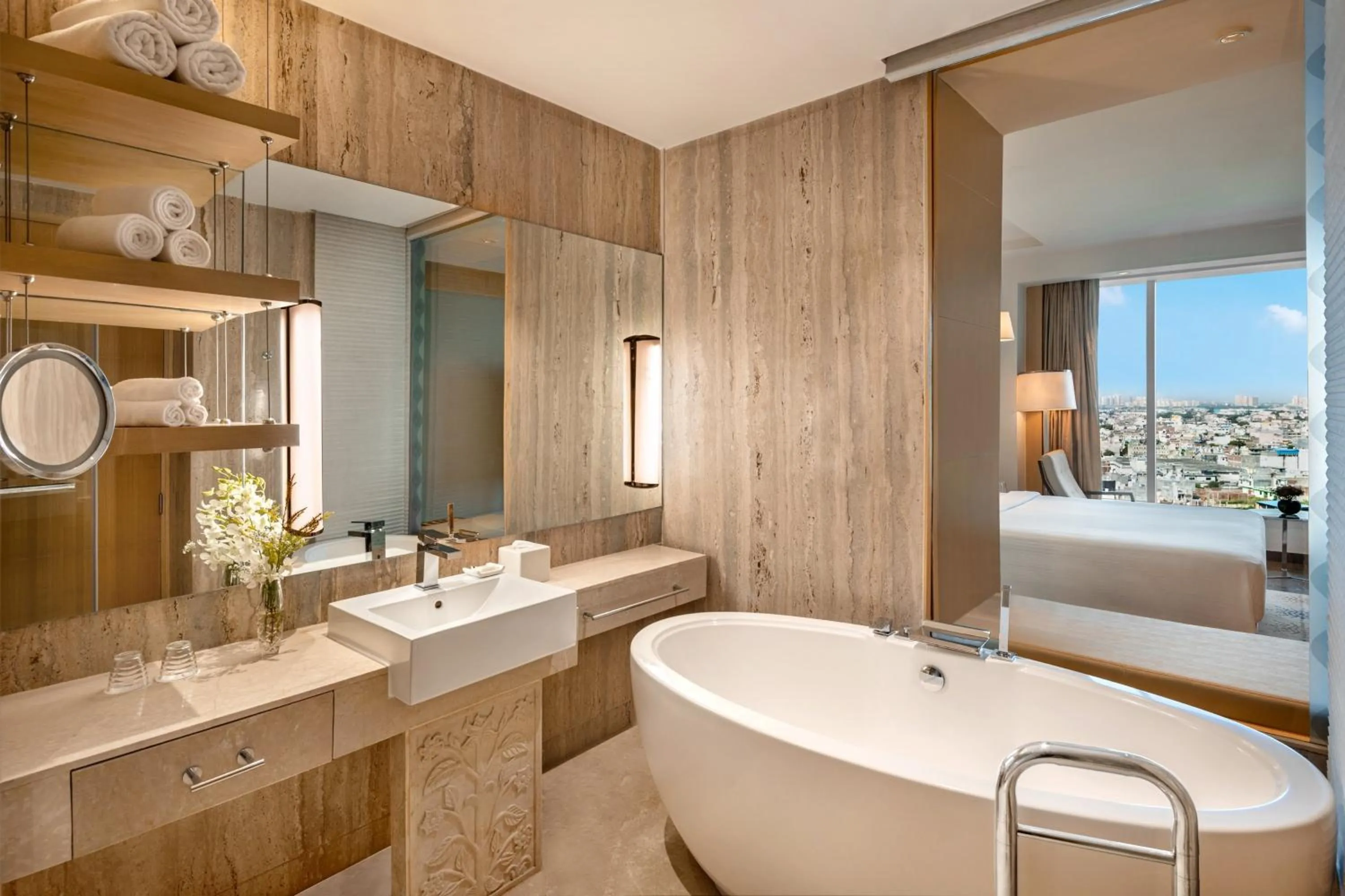Bathroom in Crowne Plaza Greater Noida by IHG