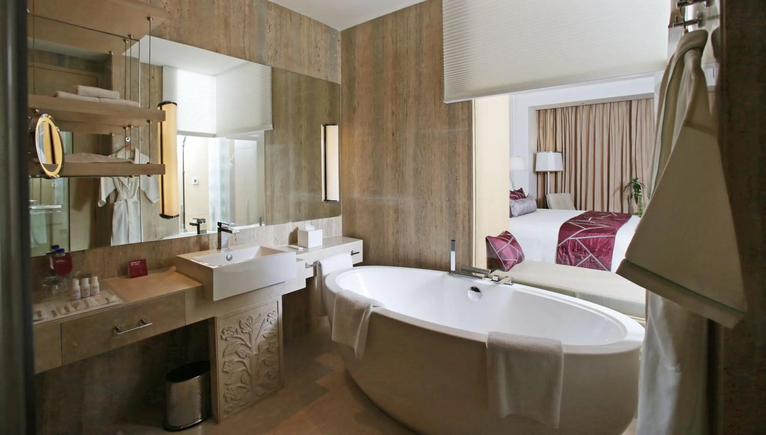 Bathroom, Bed in Crowne Plaza Greater Noida by IHG