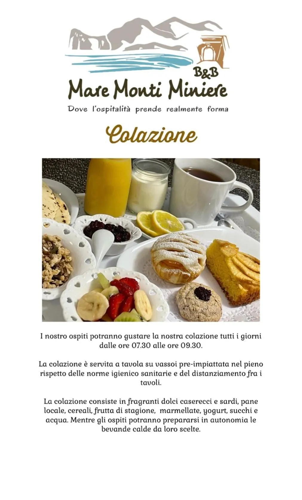 Breakfast in B&B Mare Monti Miniere