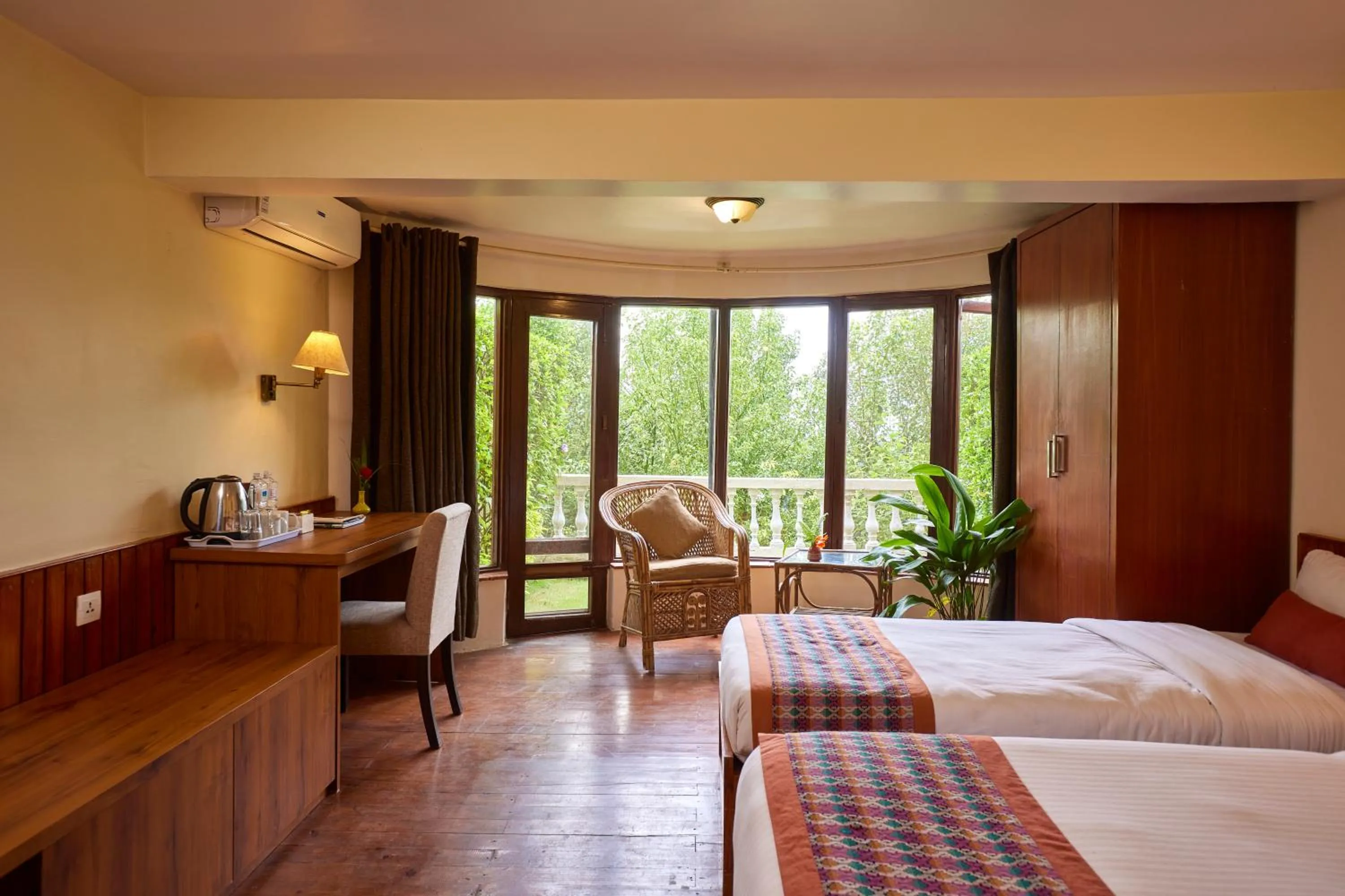 Bed in Dhulikhel Lodge Resort