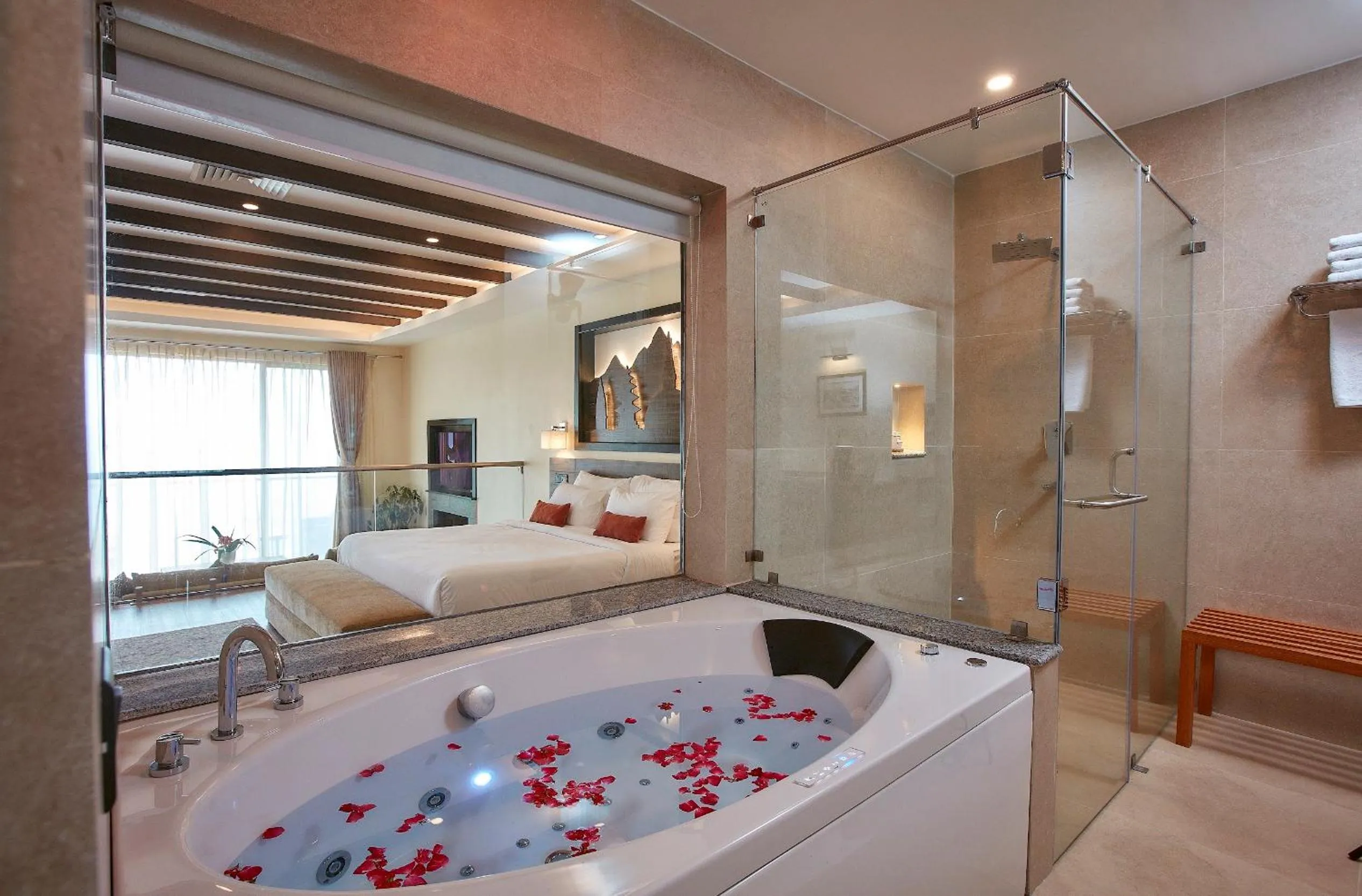 Bed in Dhulikhel Lodge Resort