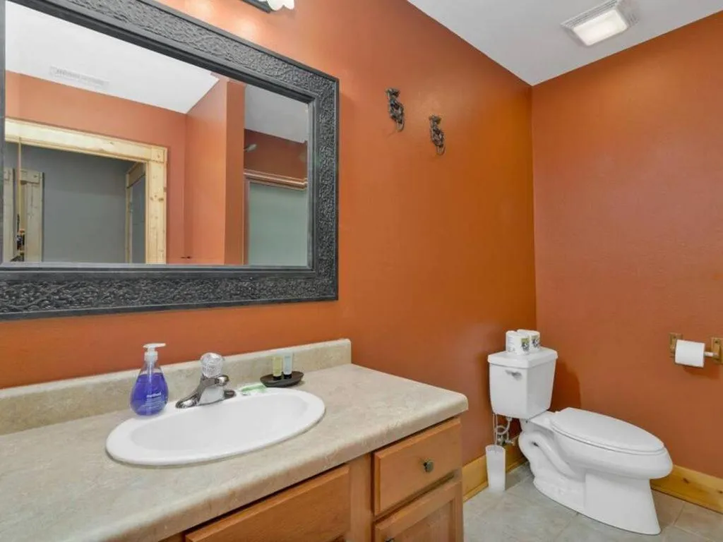 Bathroom in Soco Serene Cabin in the Heart of Maggie Valley