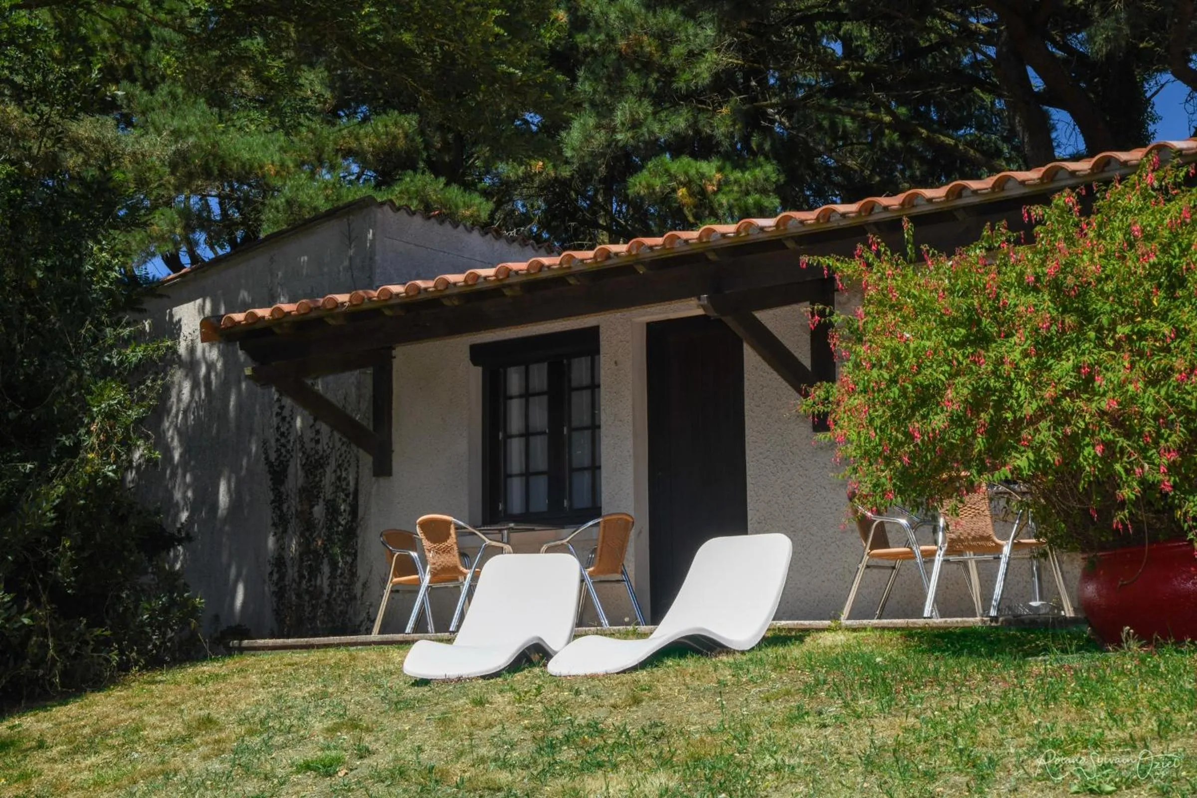 Garden in Logis Hôtel La Chaumière