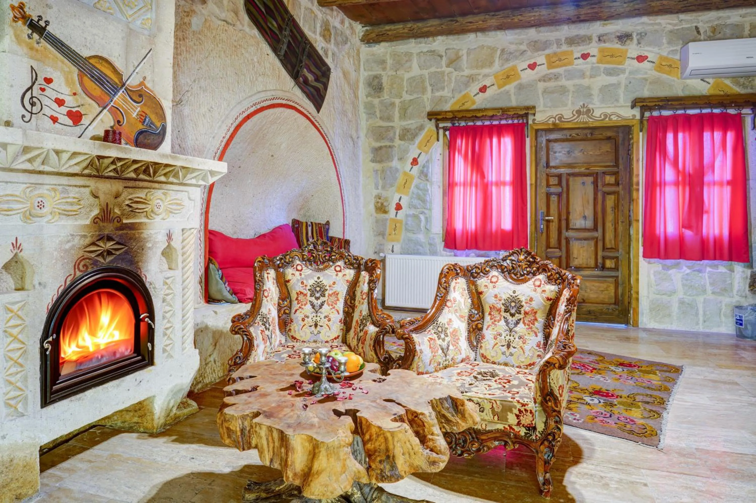 fireplace in Nova Cave Hotel