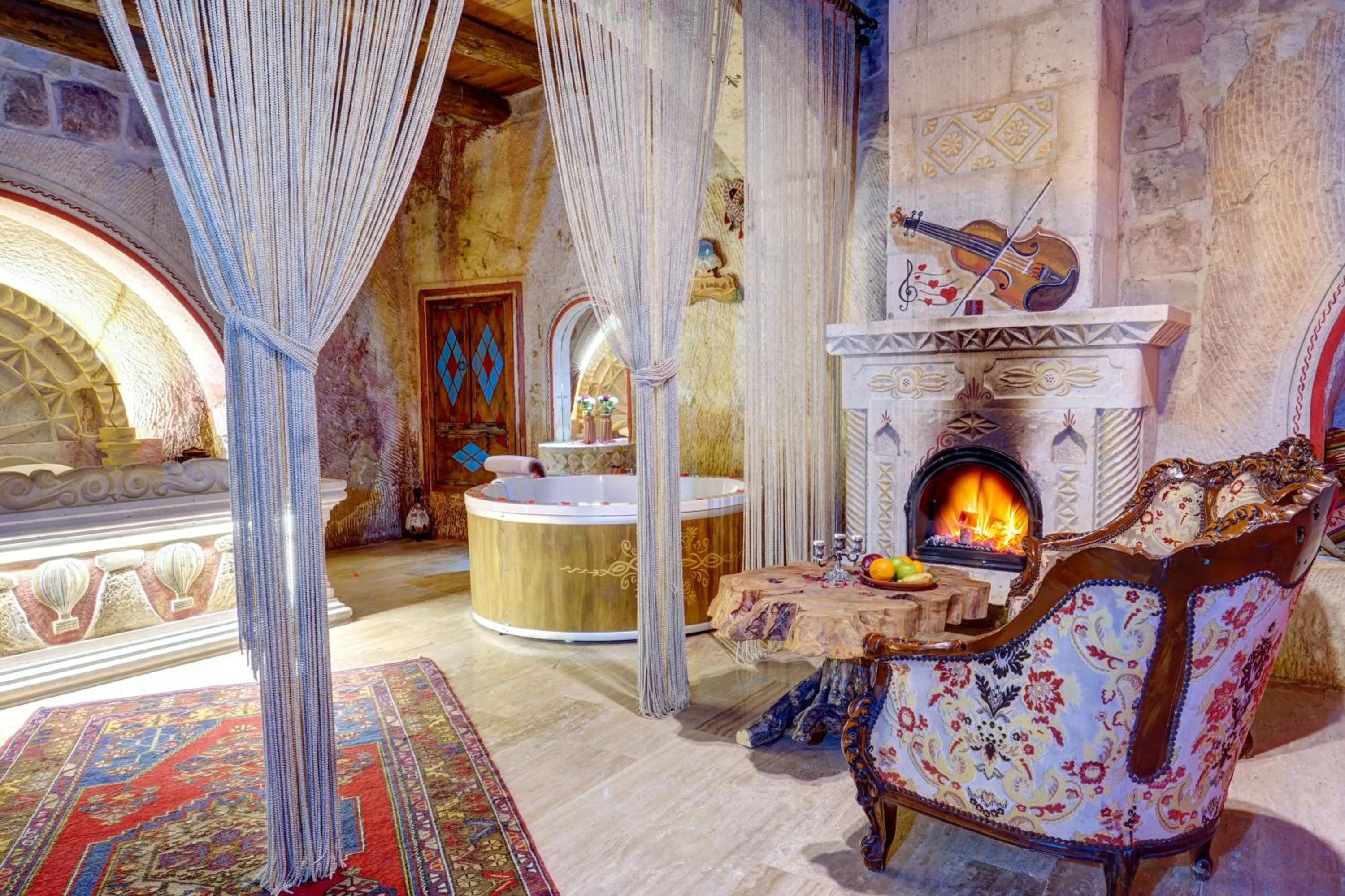 fireplace in Nova Cave Hotel