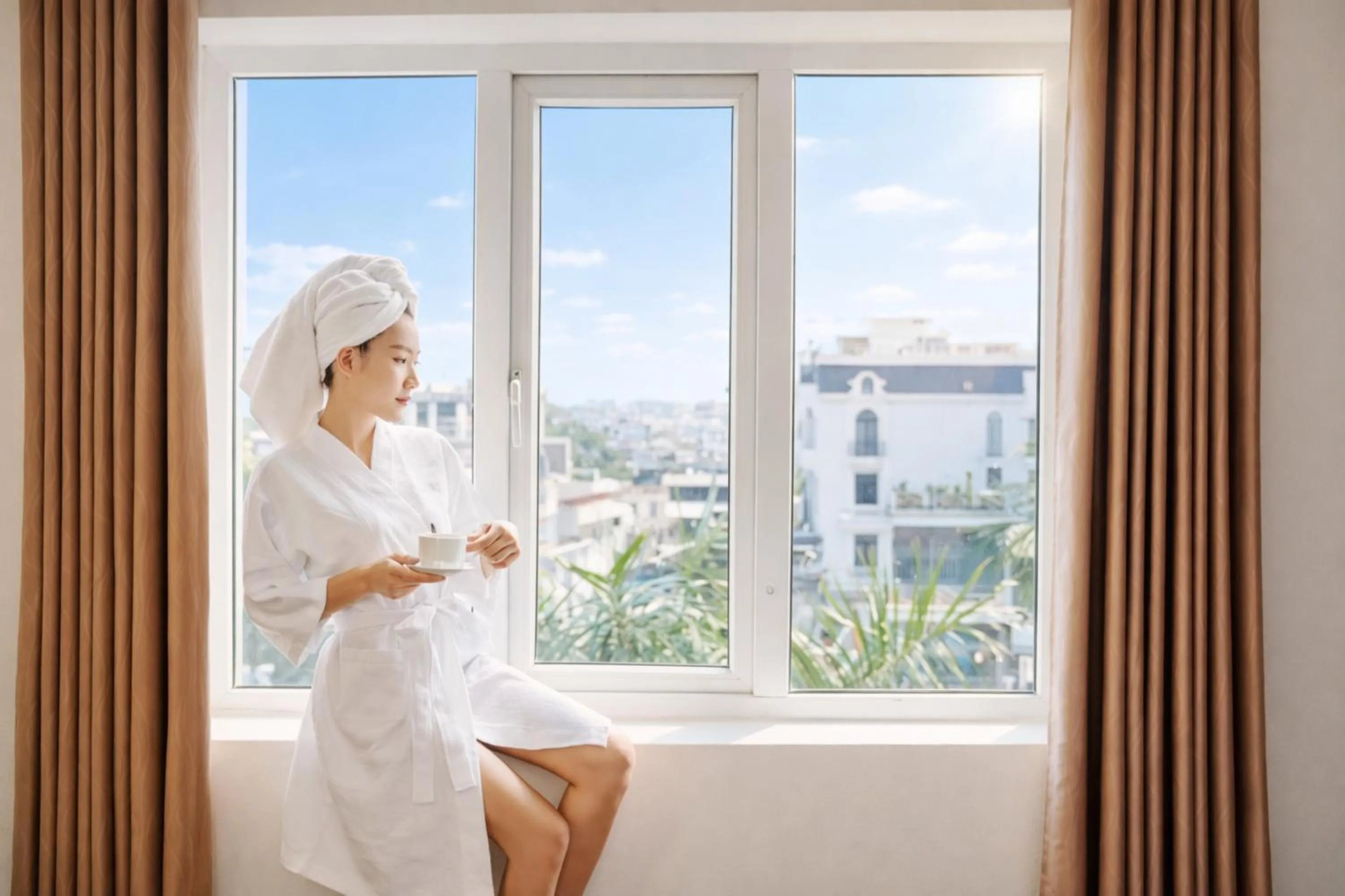 Balcony/Terrace in Diamond Hotel Thai Binh