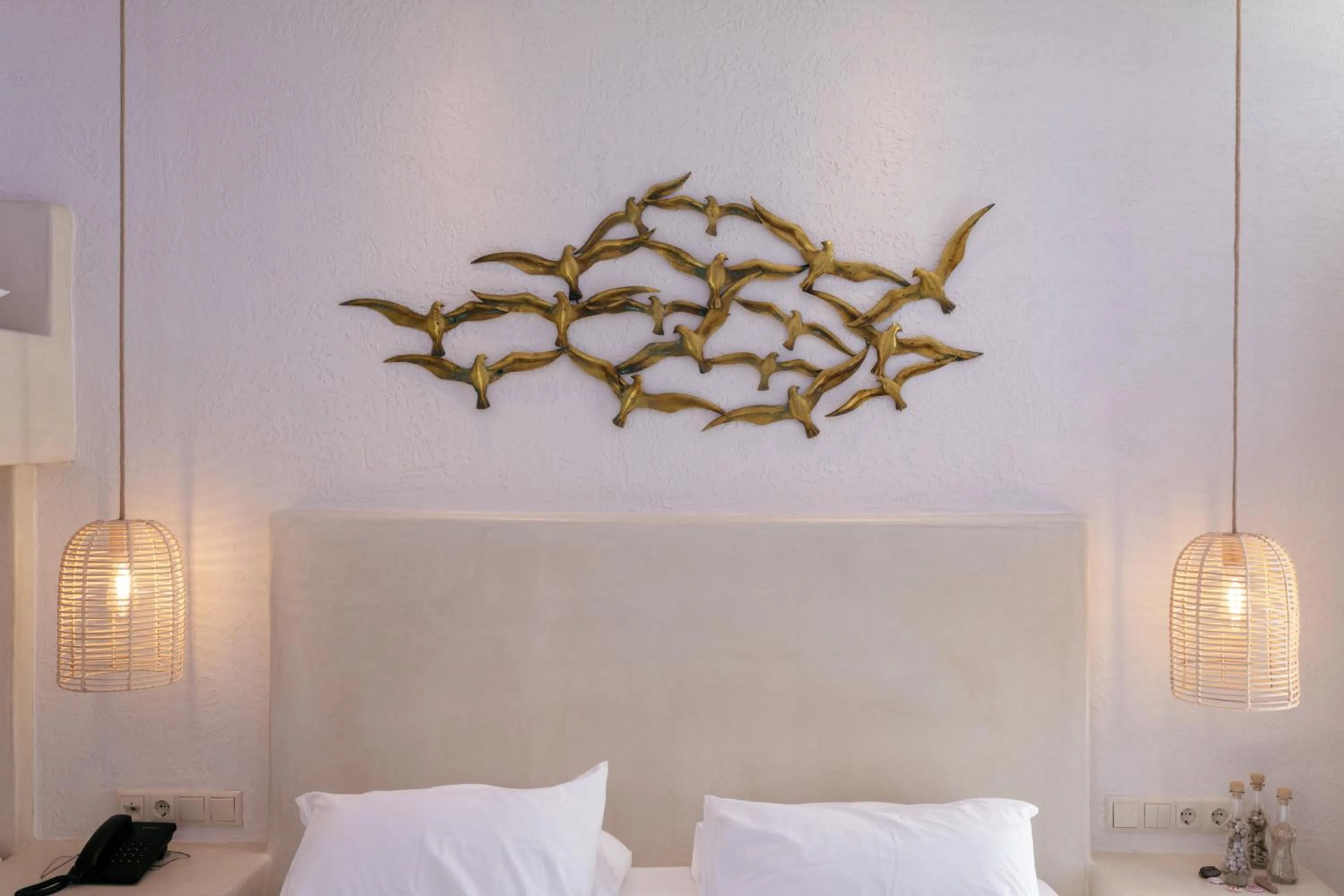 Bed in Mikri Vigla Hotel Beach Resort