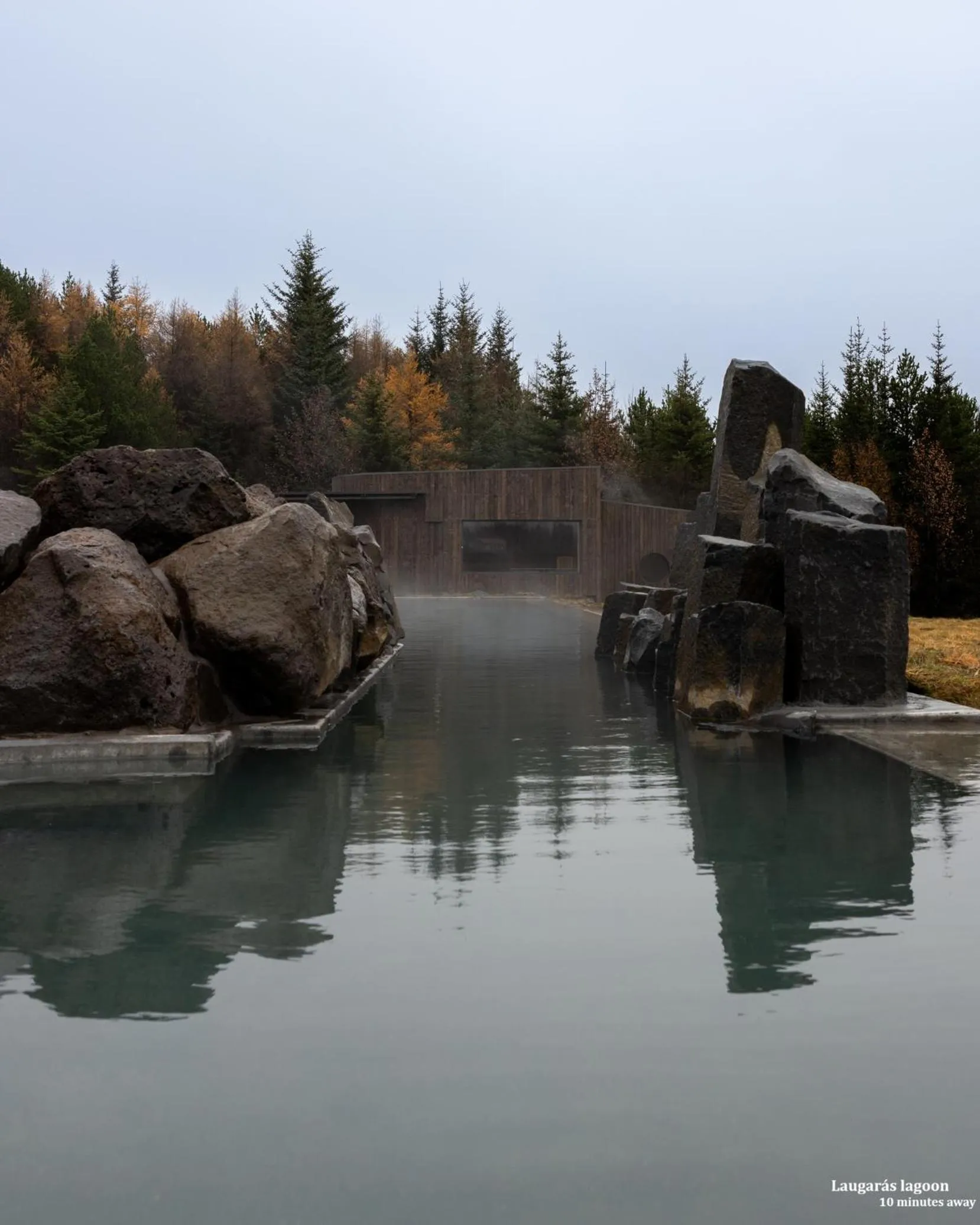 Hot Spring Bath in Blue Hotel Fagrilundur - On The Golden Circle