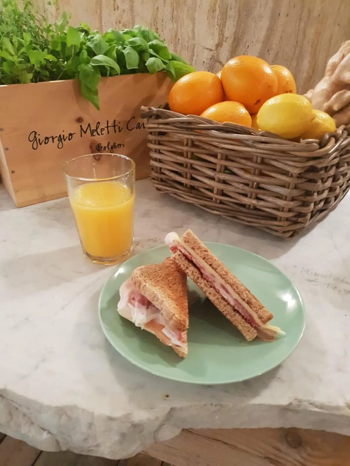 Continental breakfast in Art Hotel Pietrasanta