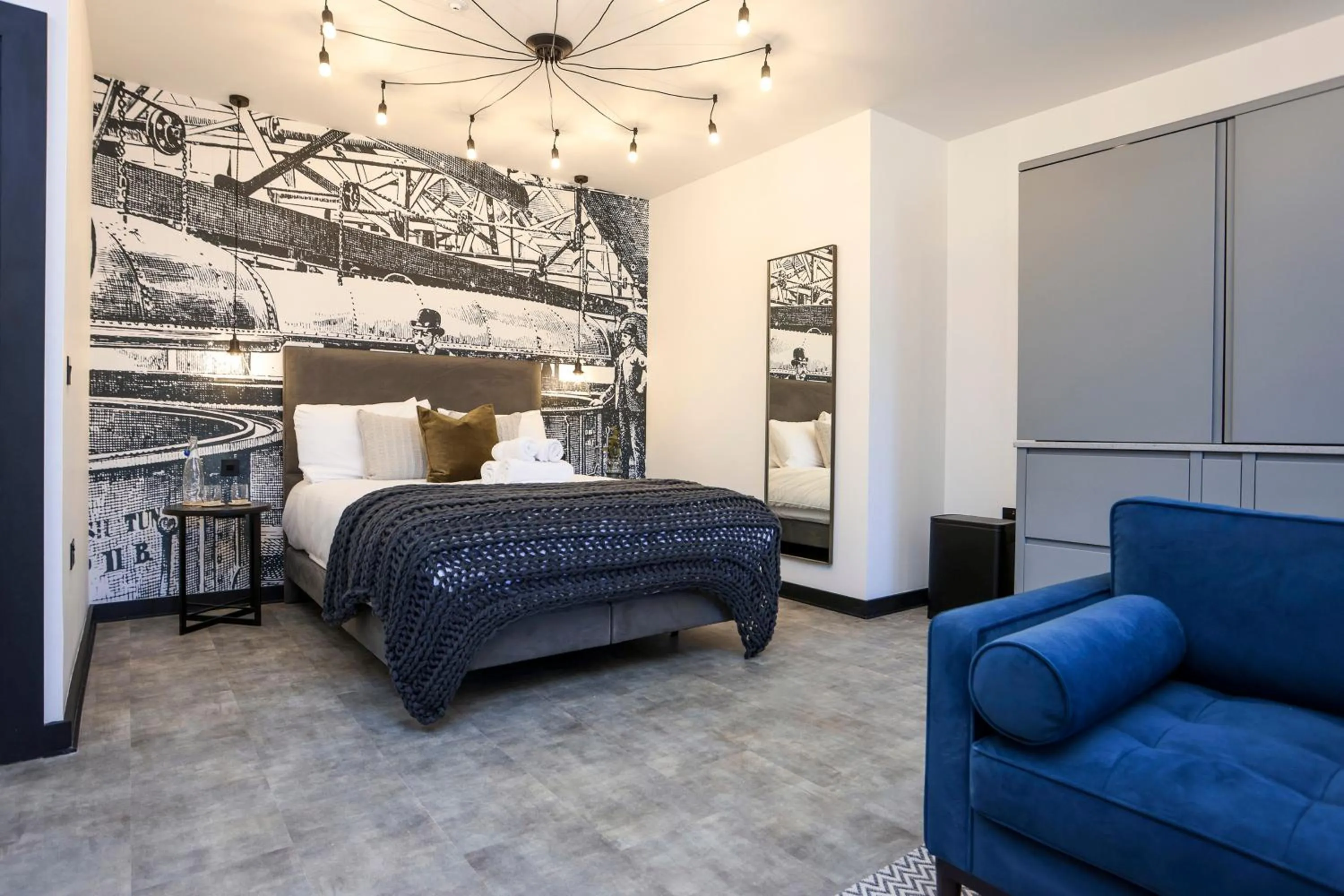 Bed in The Brewers Rooms Contemporary Aparthotel