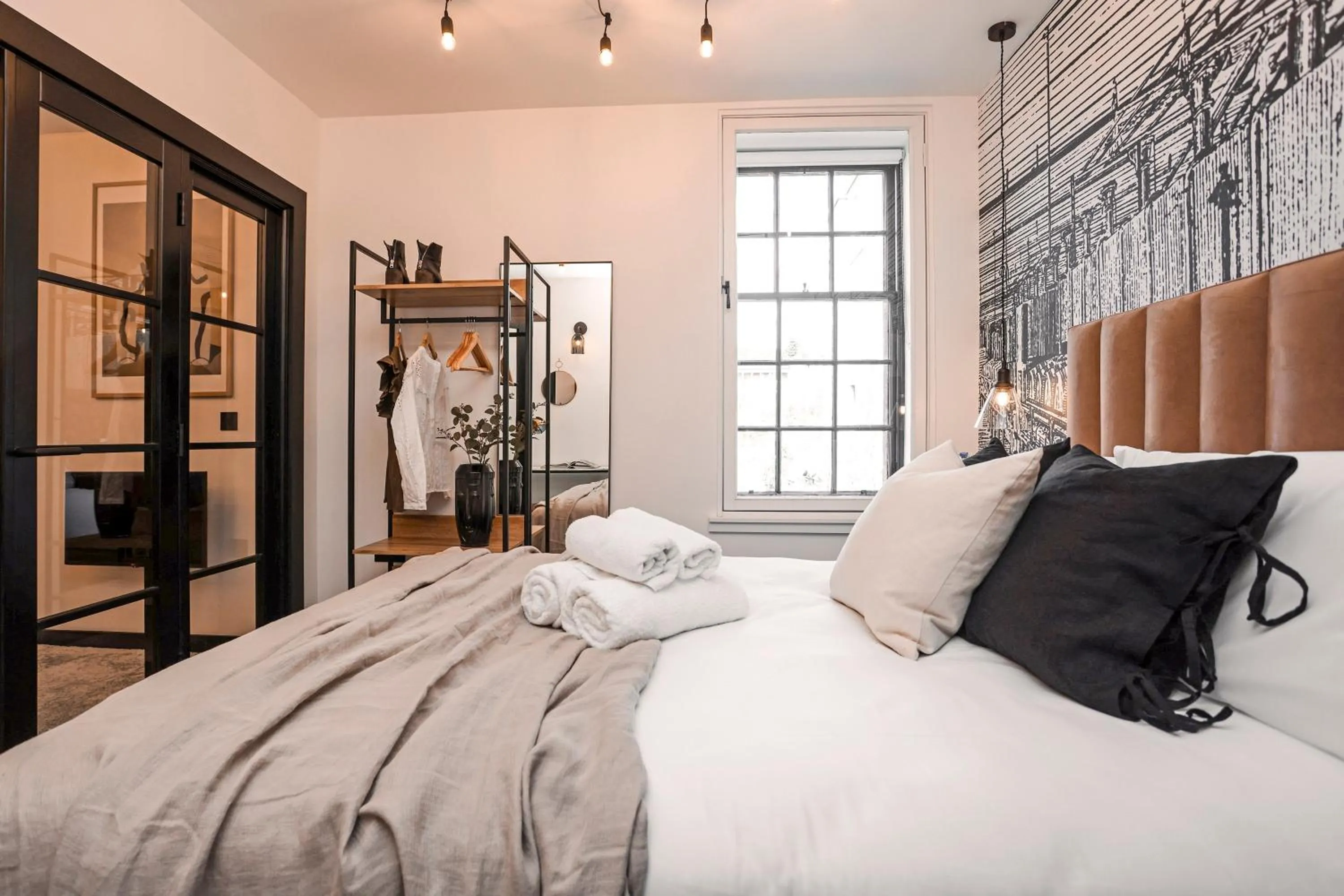 Bed in The Brewers Rooms Contemporary Aparthotel