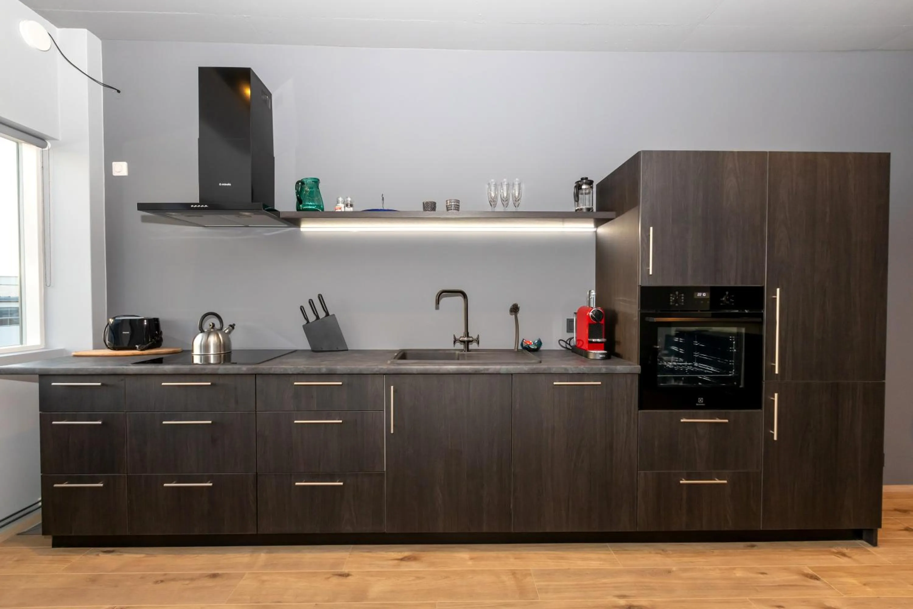 kitchen in Akureyri Lux Apartments with hot tub access