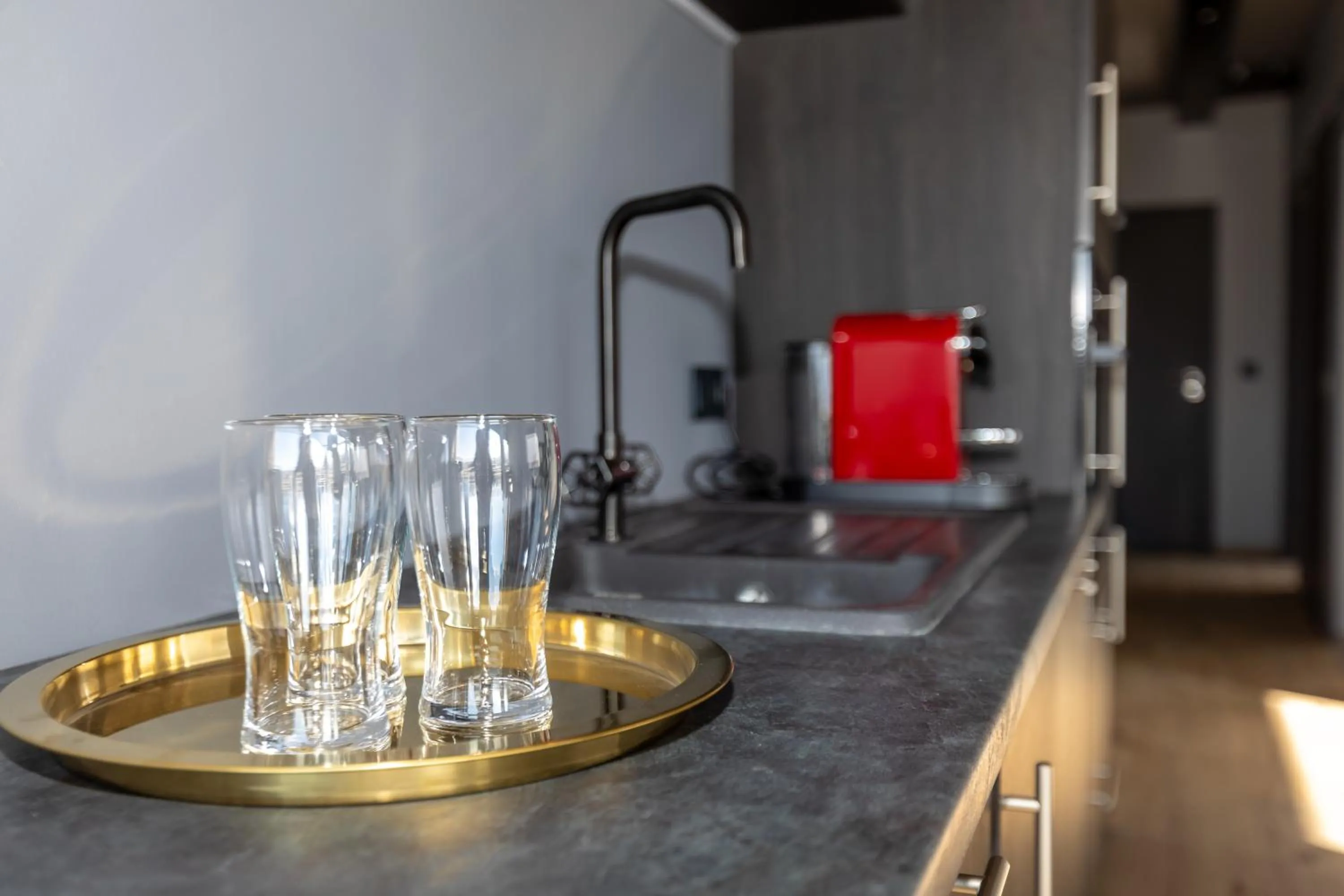 Kitchen or kitchenette in Akureyri Lux Apartments with hot tub access