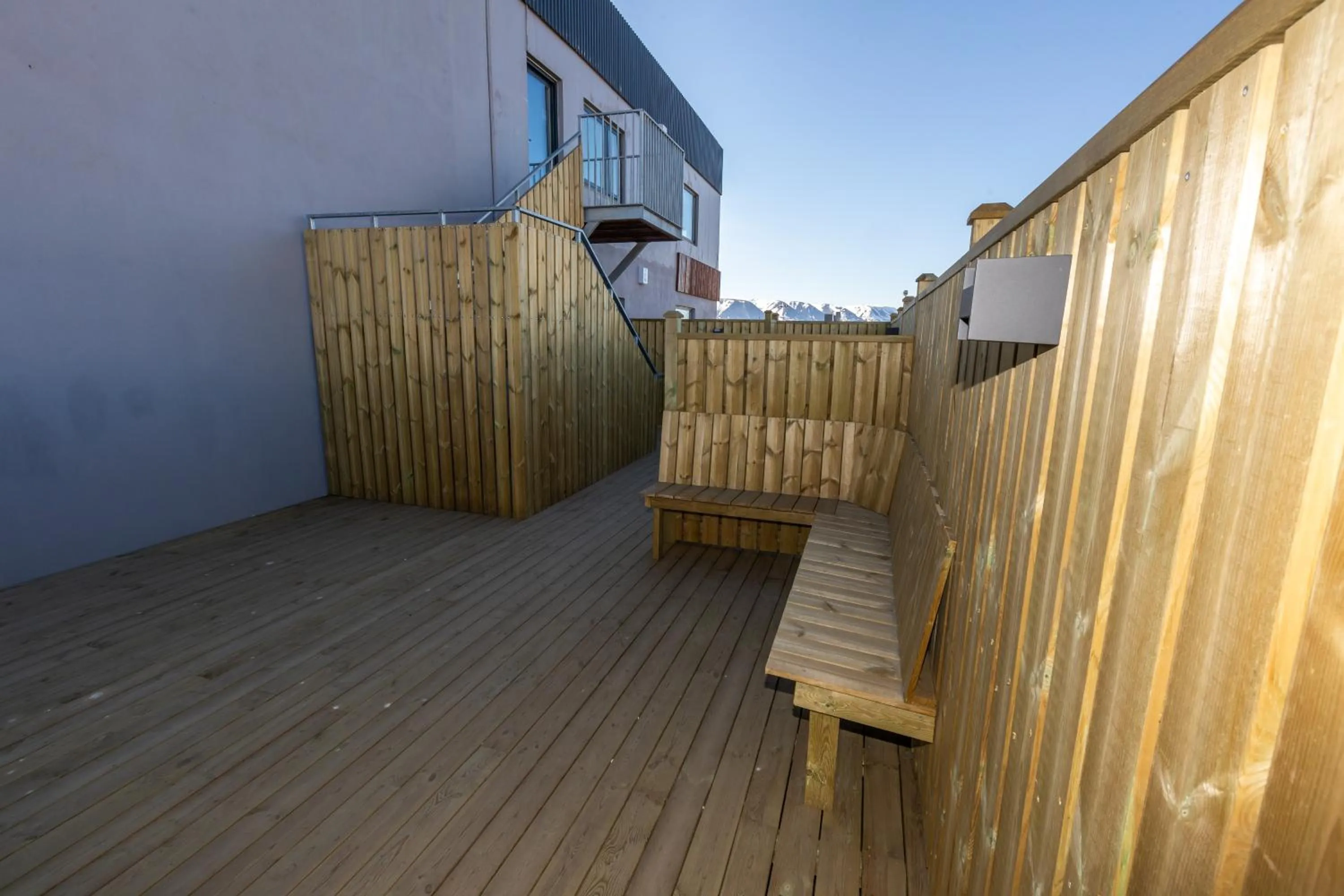 Patio in Akureyri Lux Apartments with hot tub access
