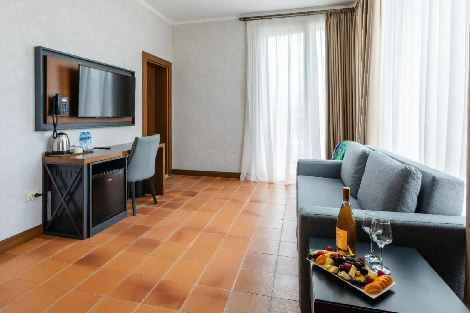 Seating area in Hotel Chateau Kvirike