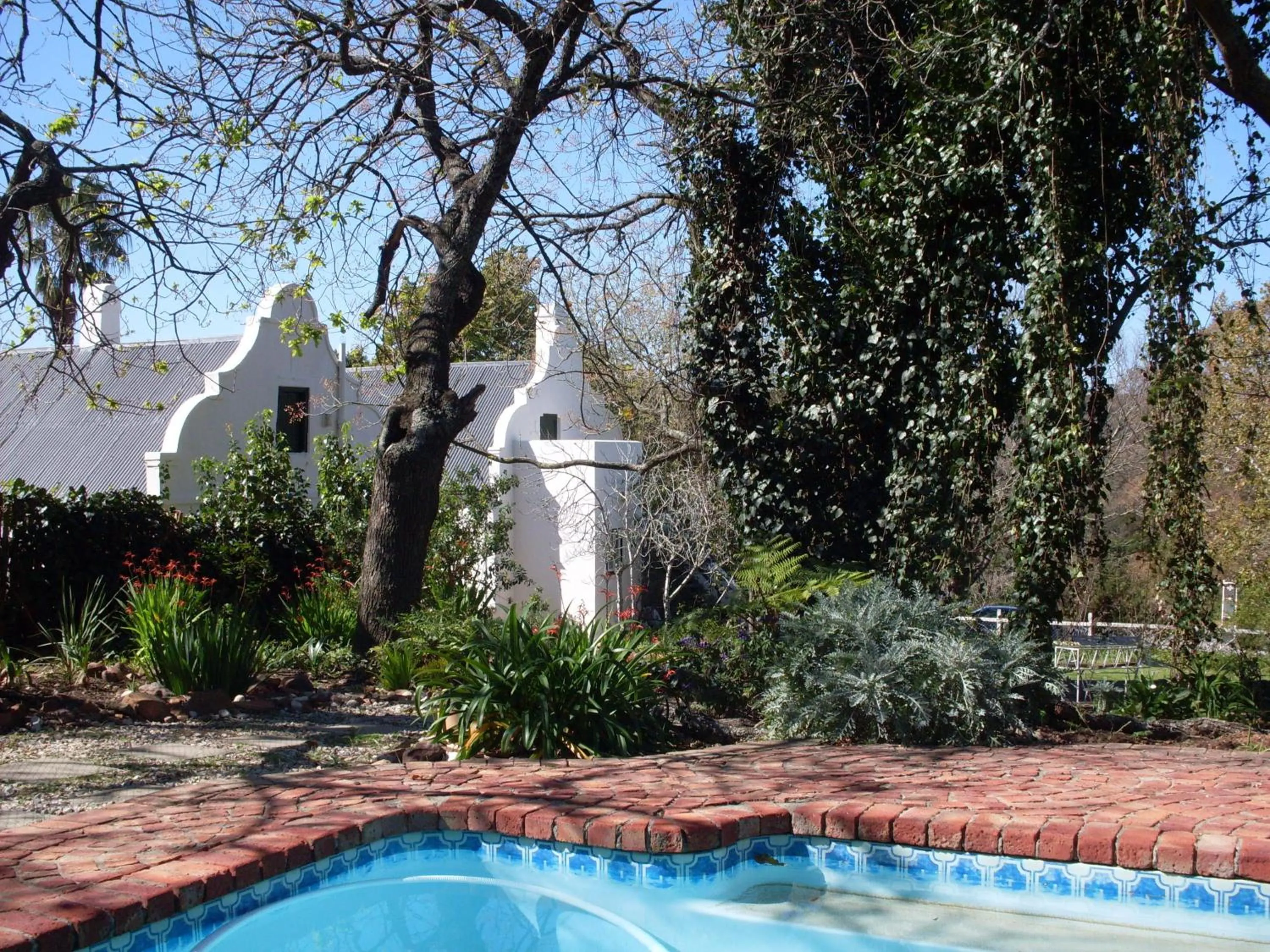 Swimming Pool in Moolmanshof 1798, Traditional Cape Dutch H-Shaped Farmhouse