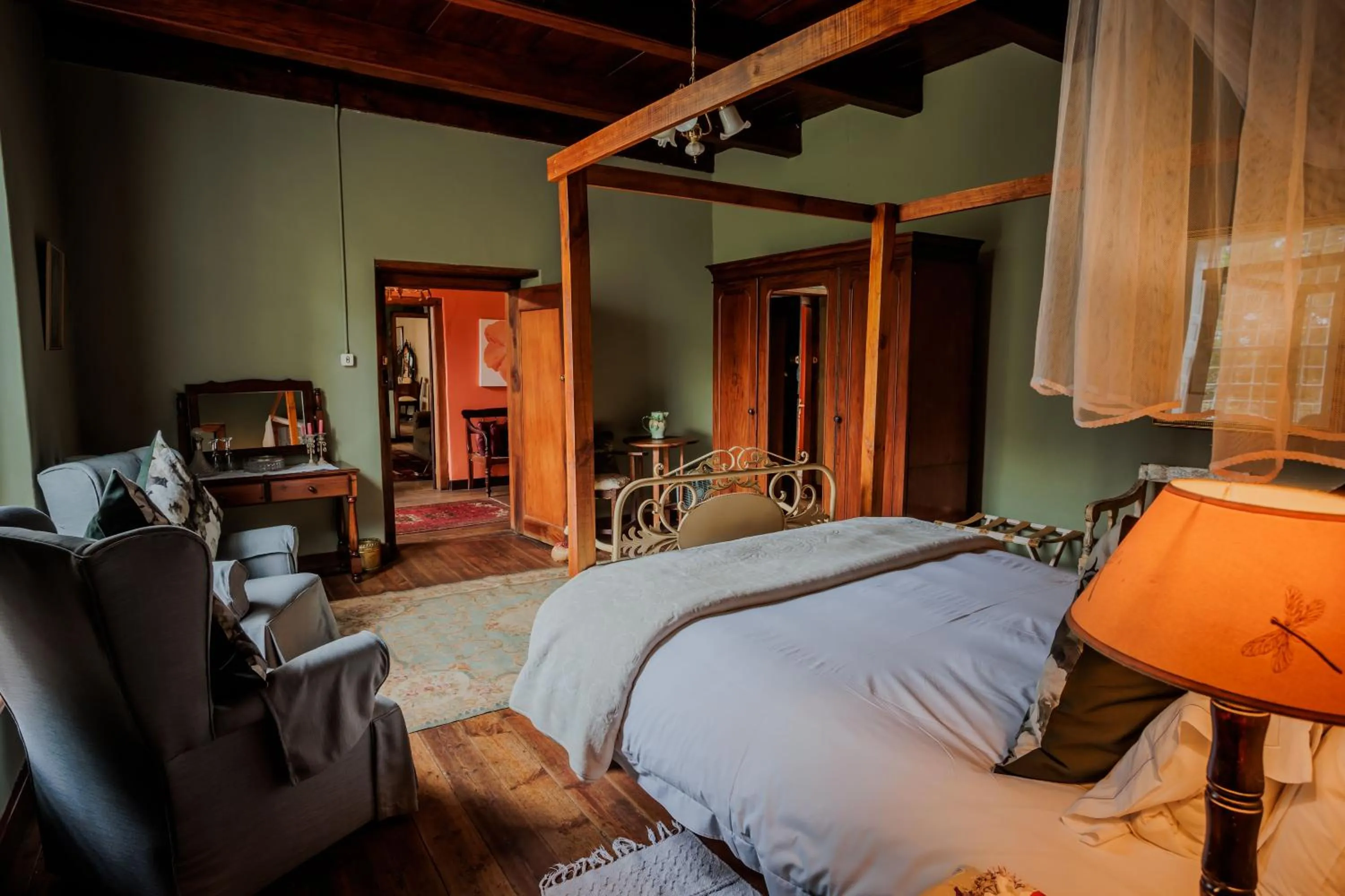 Bed in Moolmanshof 1798, Traditional Cape Dutch H-Shaped Farmhouse