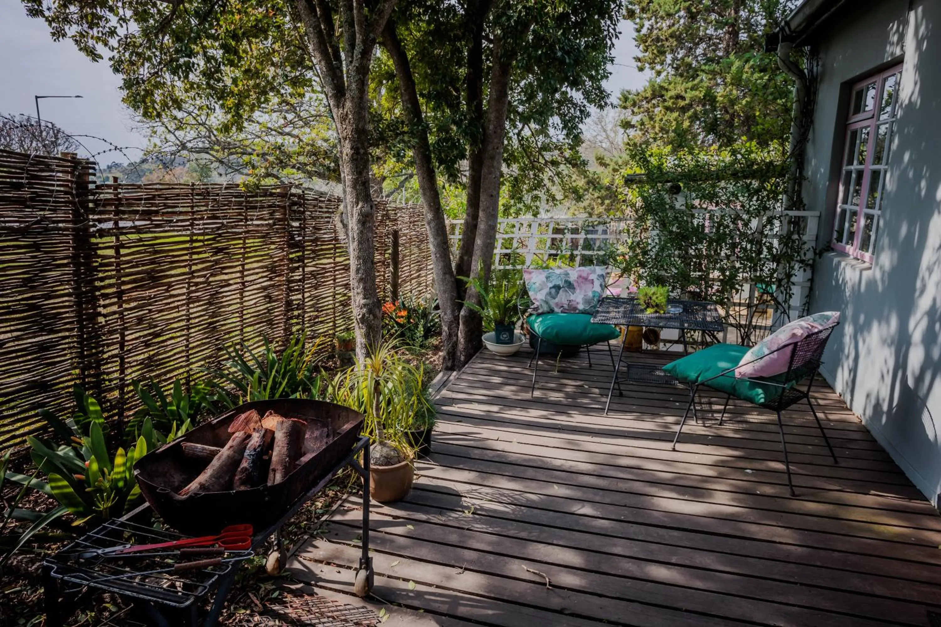 Patio in Moolmanshof 1798, Traditional Cape Dutch H-Shaped Farmhouse