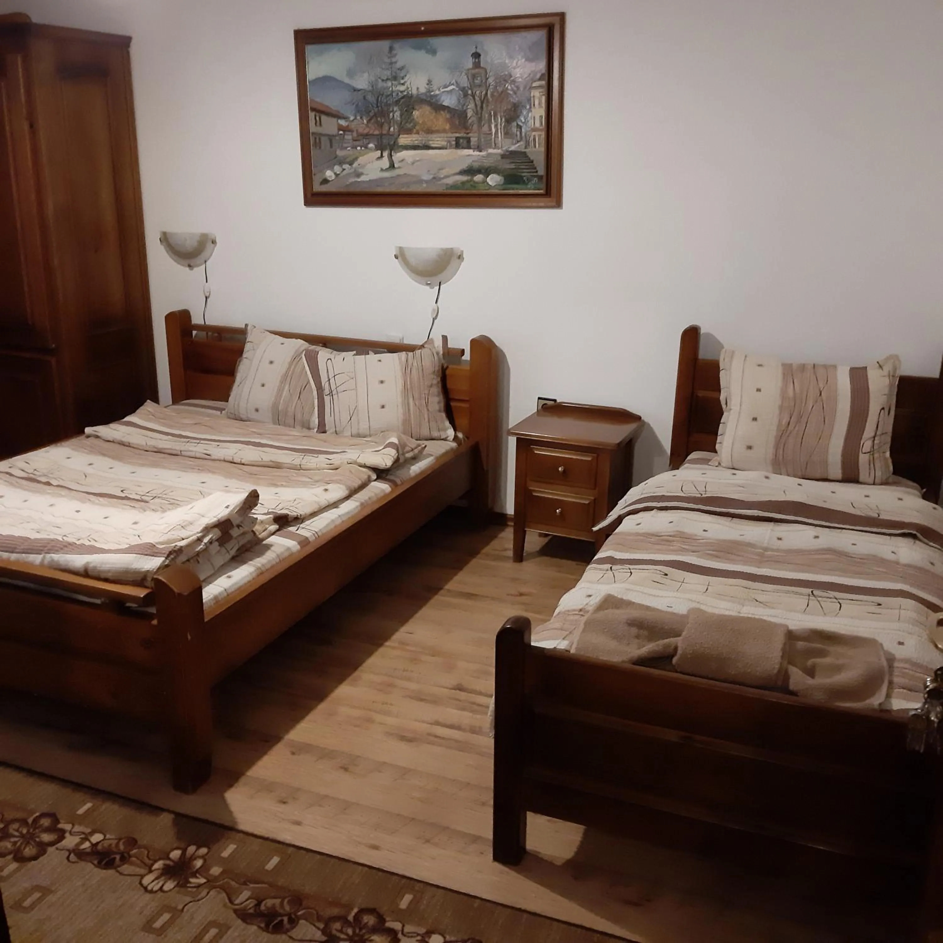 Bed in Hadji Georgi Hotel