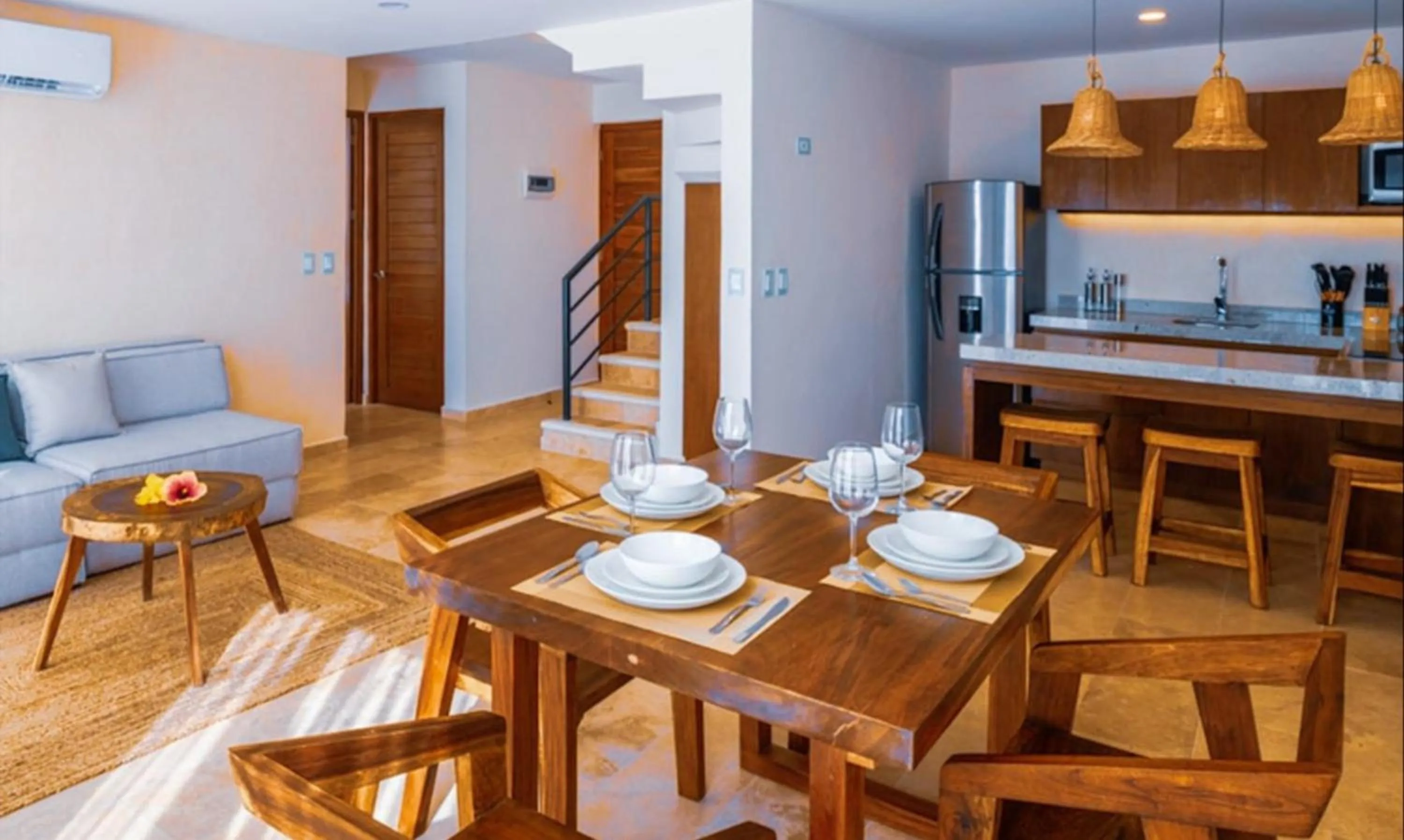 Living room in The Waves Tulum by BNB Experience