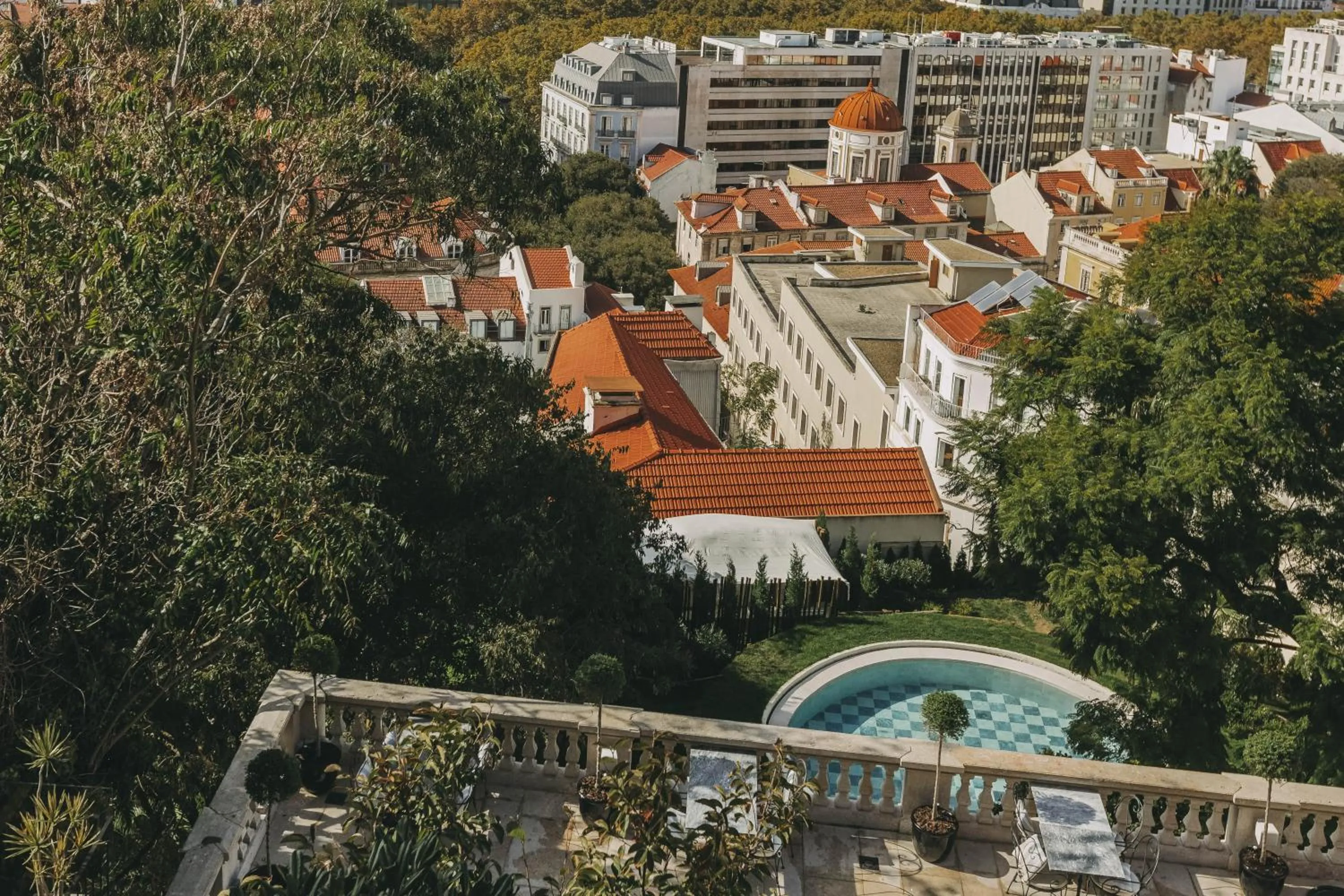 Pool view in Torel Palace Lisbon