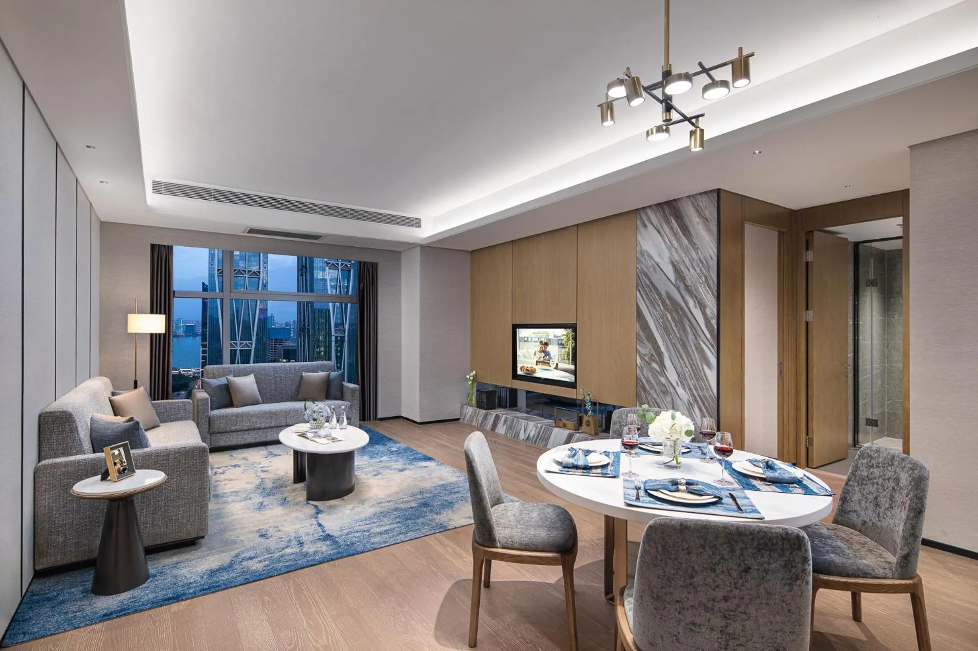 Living room in Ascott Xiangjiang FFC Changsha