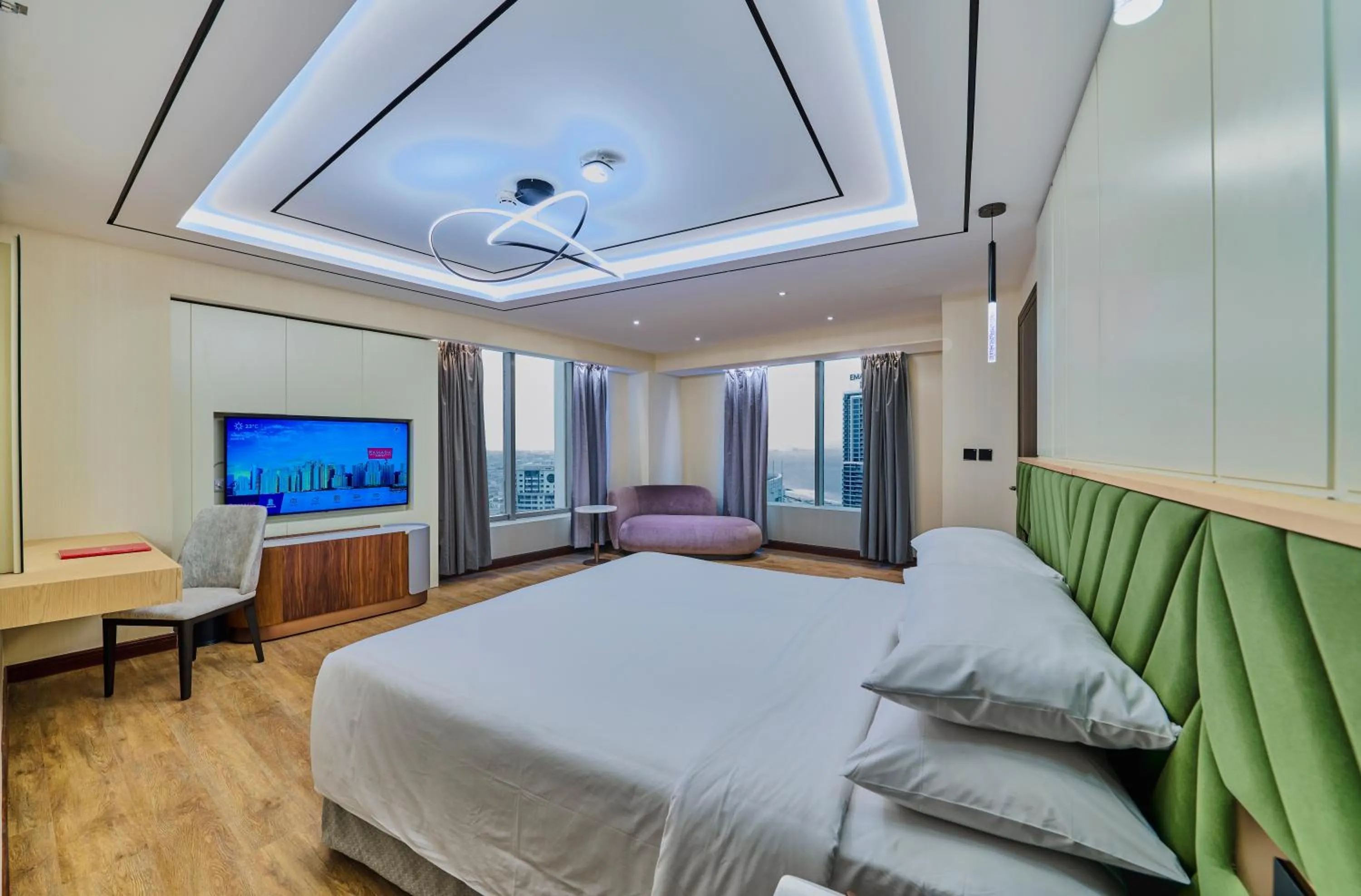 Bed in Ramada Hotel, Suites and Apartments by Wyndham Dubai JBR