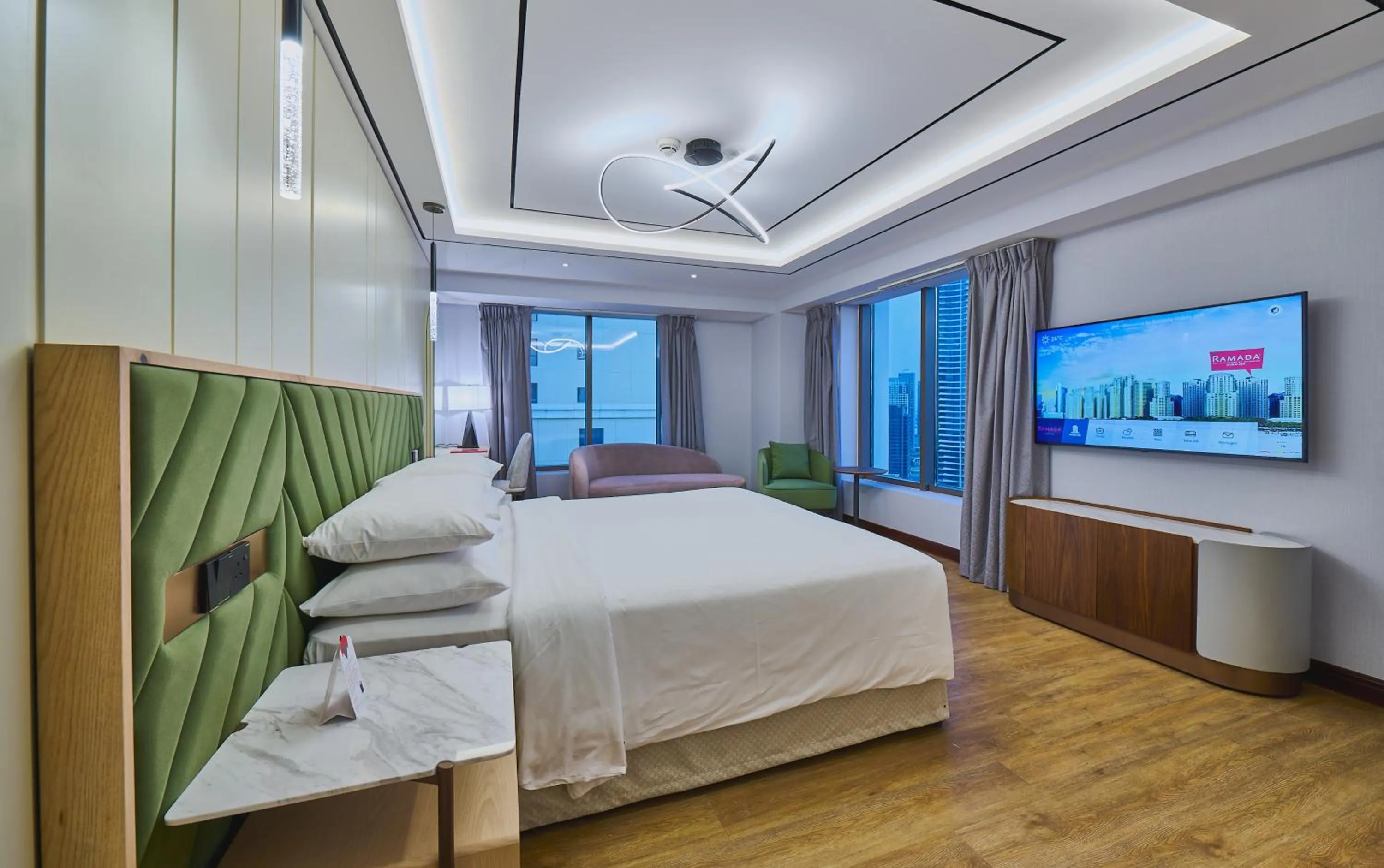 Bed in Ramada Hotel, Suites and Apartments by Wyndham Dubai JBR
