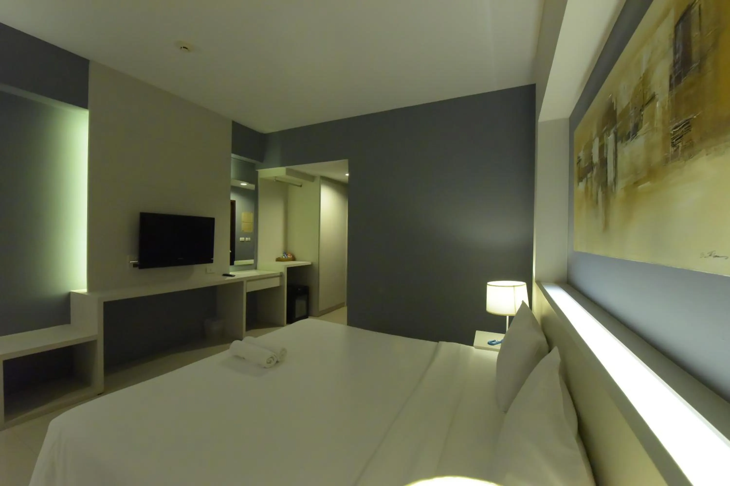 Bed in Trendy Hotel