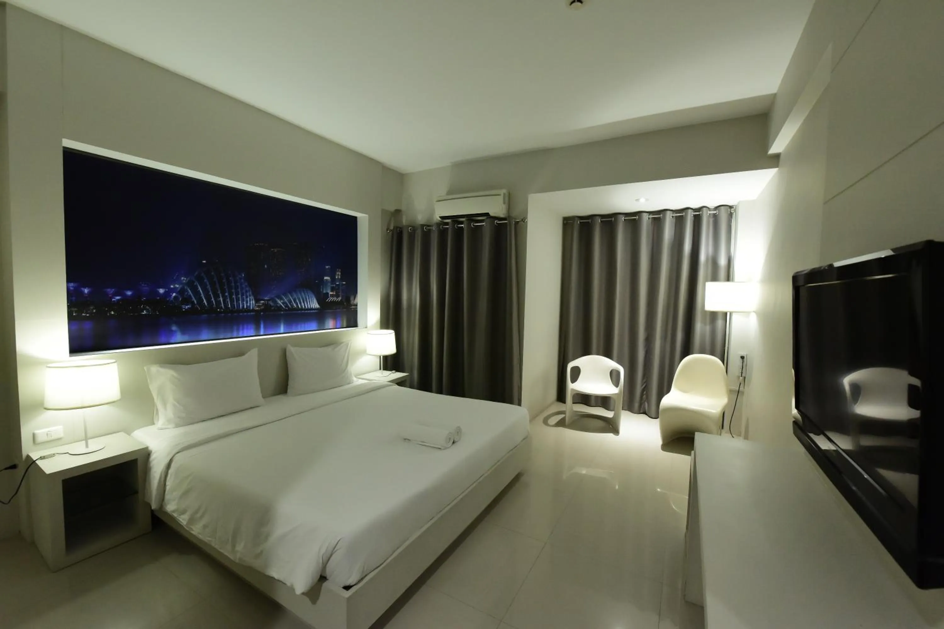 Bed in Trendy Hotel