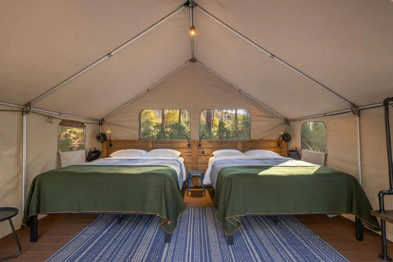 Bed in Evergreen Lodge at Yosemite