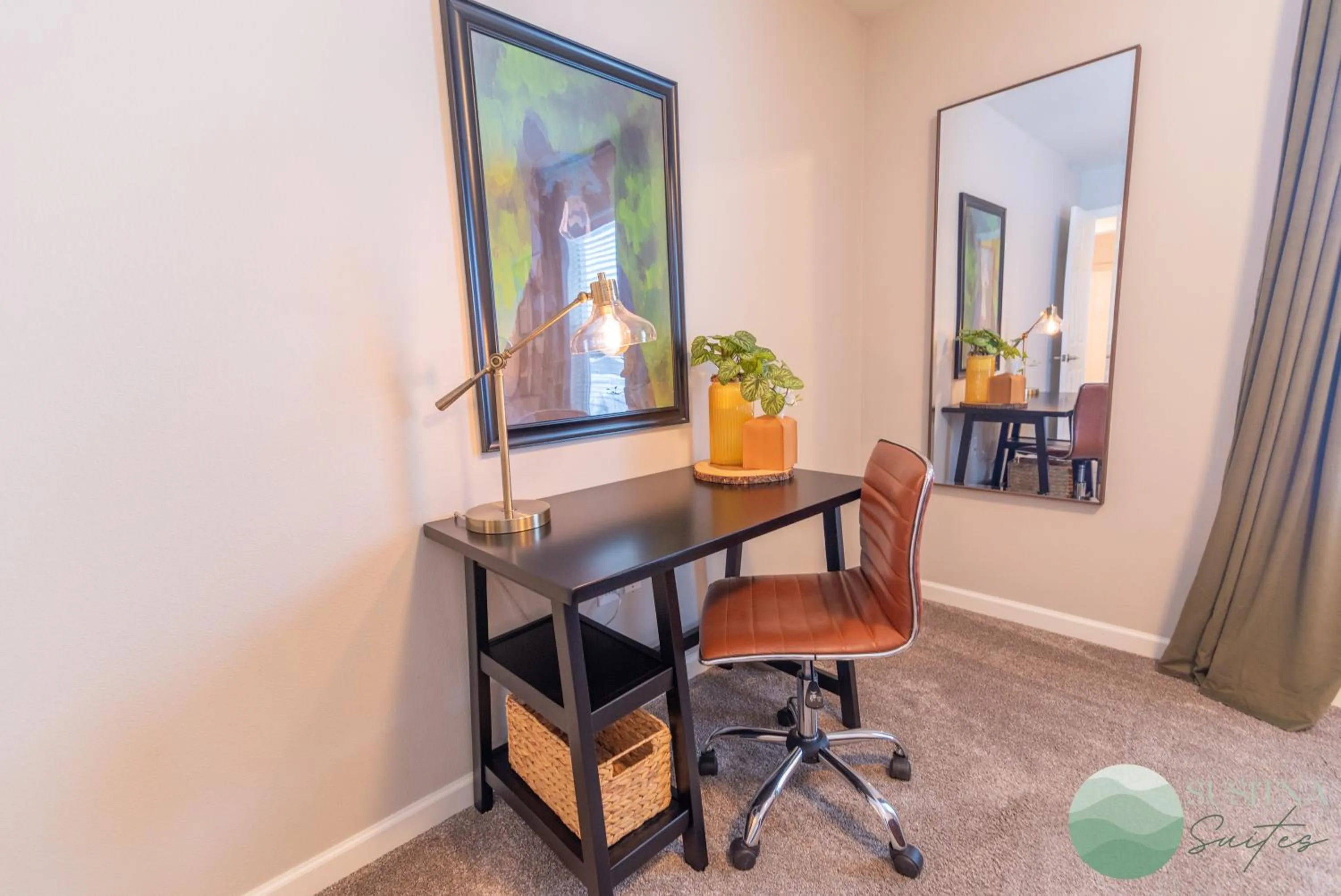 Seating area in Susitna Suites