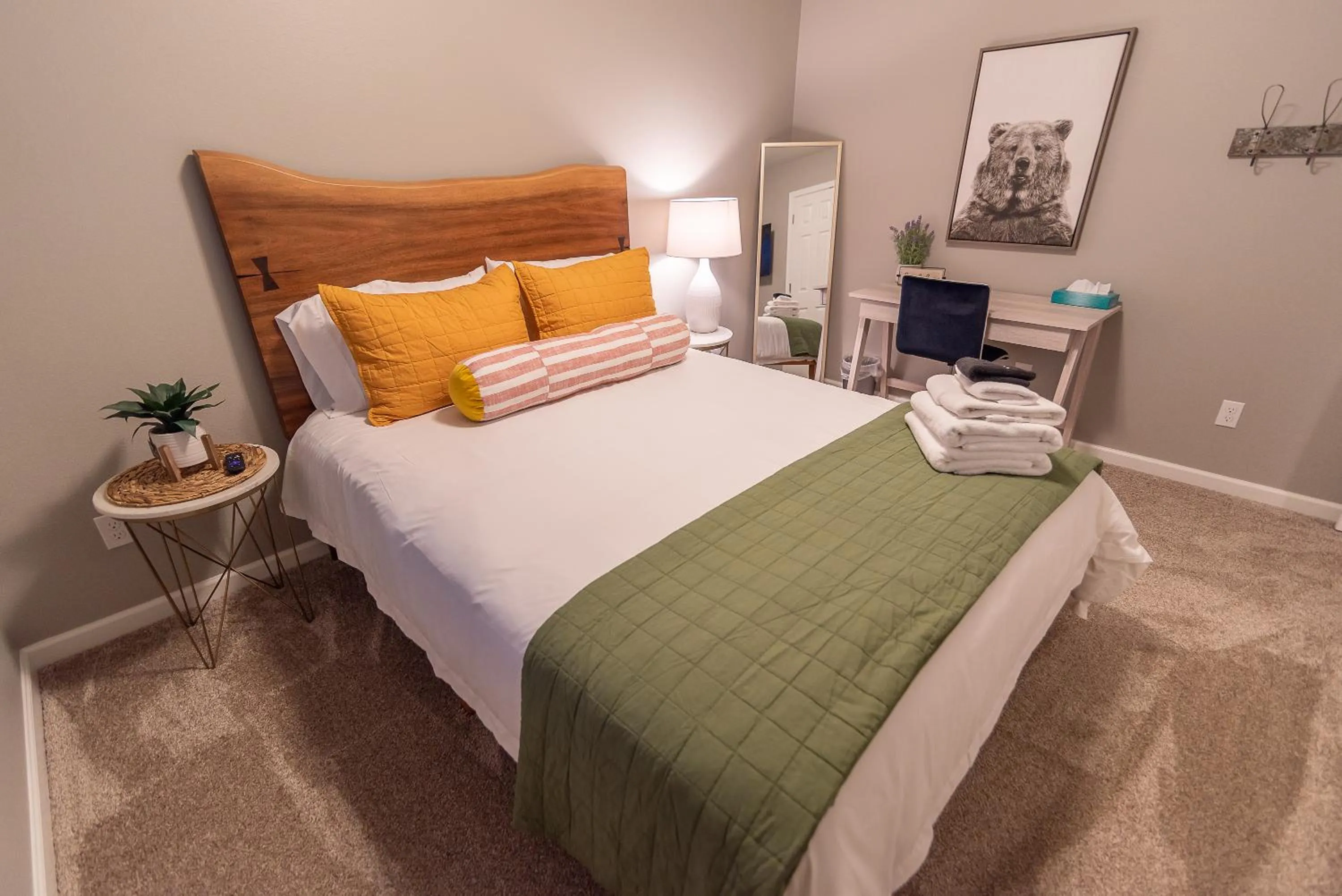 Bed in Susitna Suites