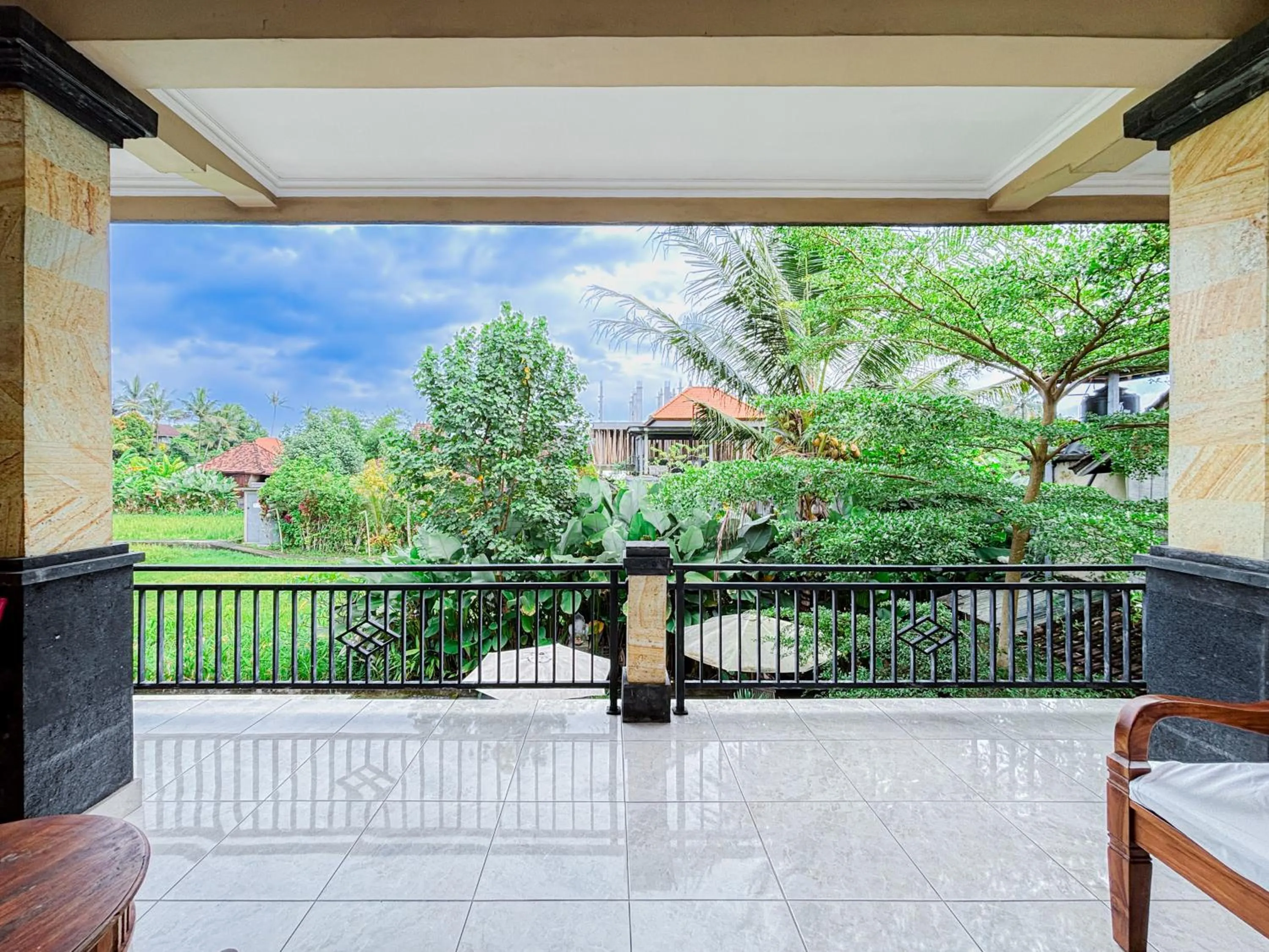 Balcony/Terrace in Ubud Shanti Rice Field House By Supala