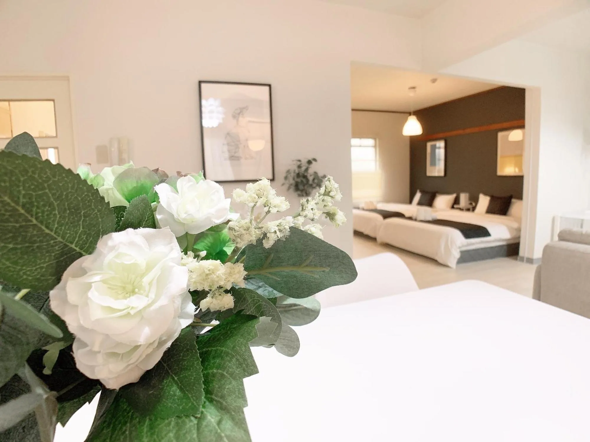 Bed in OUCHI HOTEL Kanayama-cho with Dogs