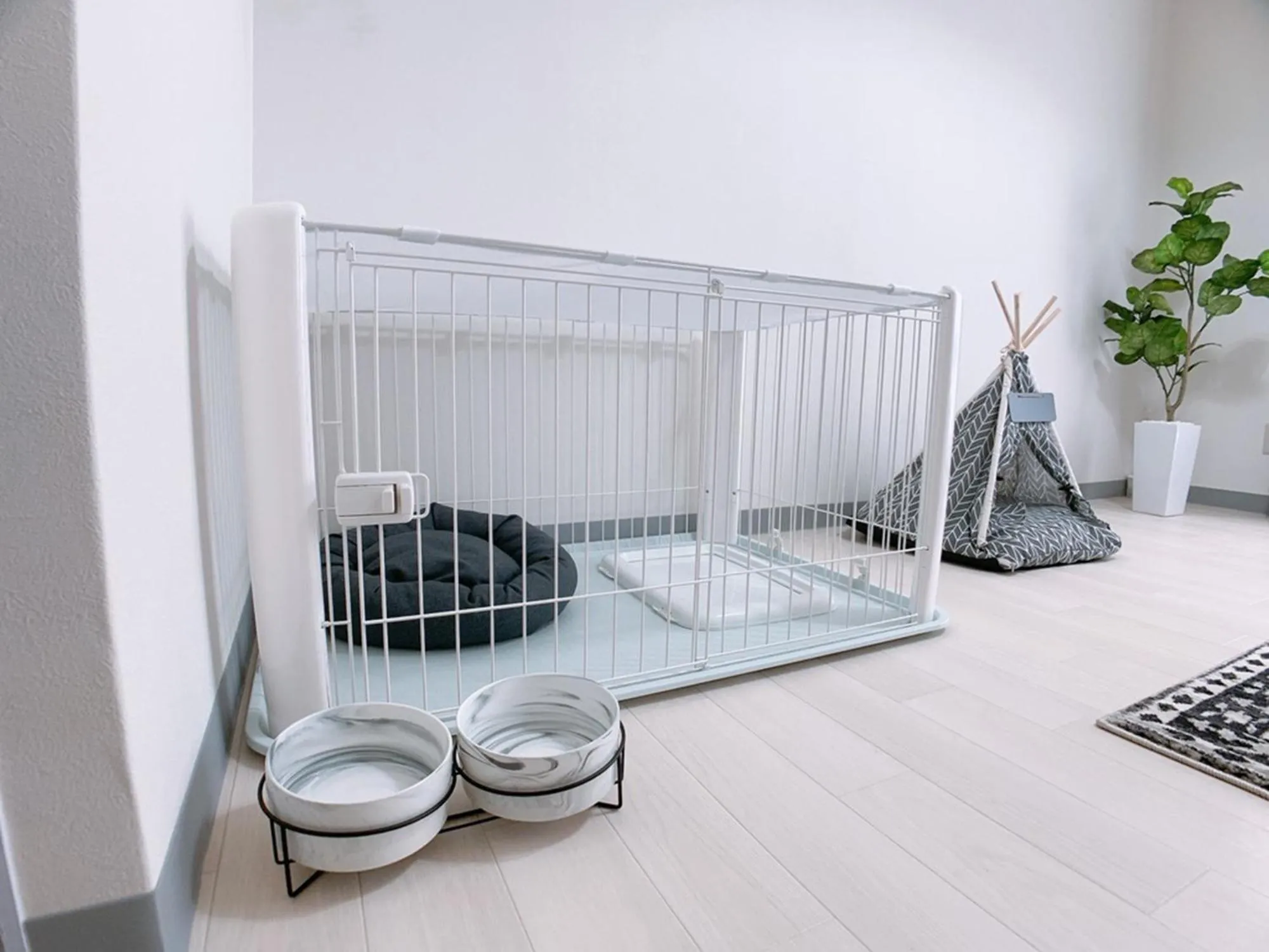 Bed in OUCHI HOTEL Kanayama-cho with Dogs