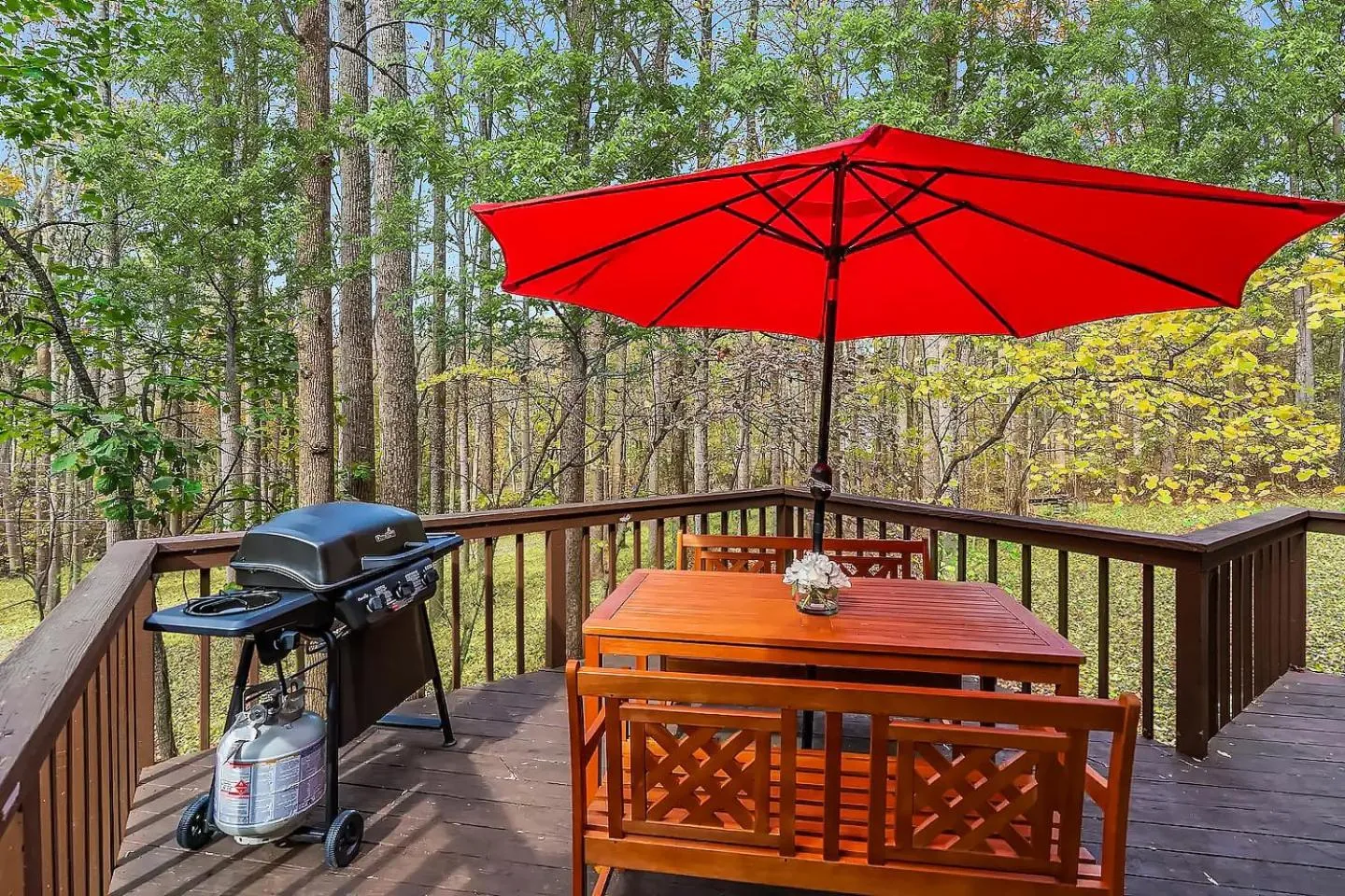 Balcony/Terrace in Hot Tub, Deck&Grill, Game Room, WiFi at Cute Cabin