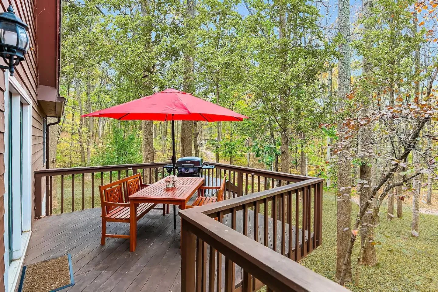 Balcony/Terrace in Hot Tub, Deck&Grill, Game Room, WiFi at Cute Cabin