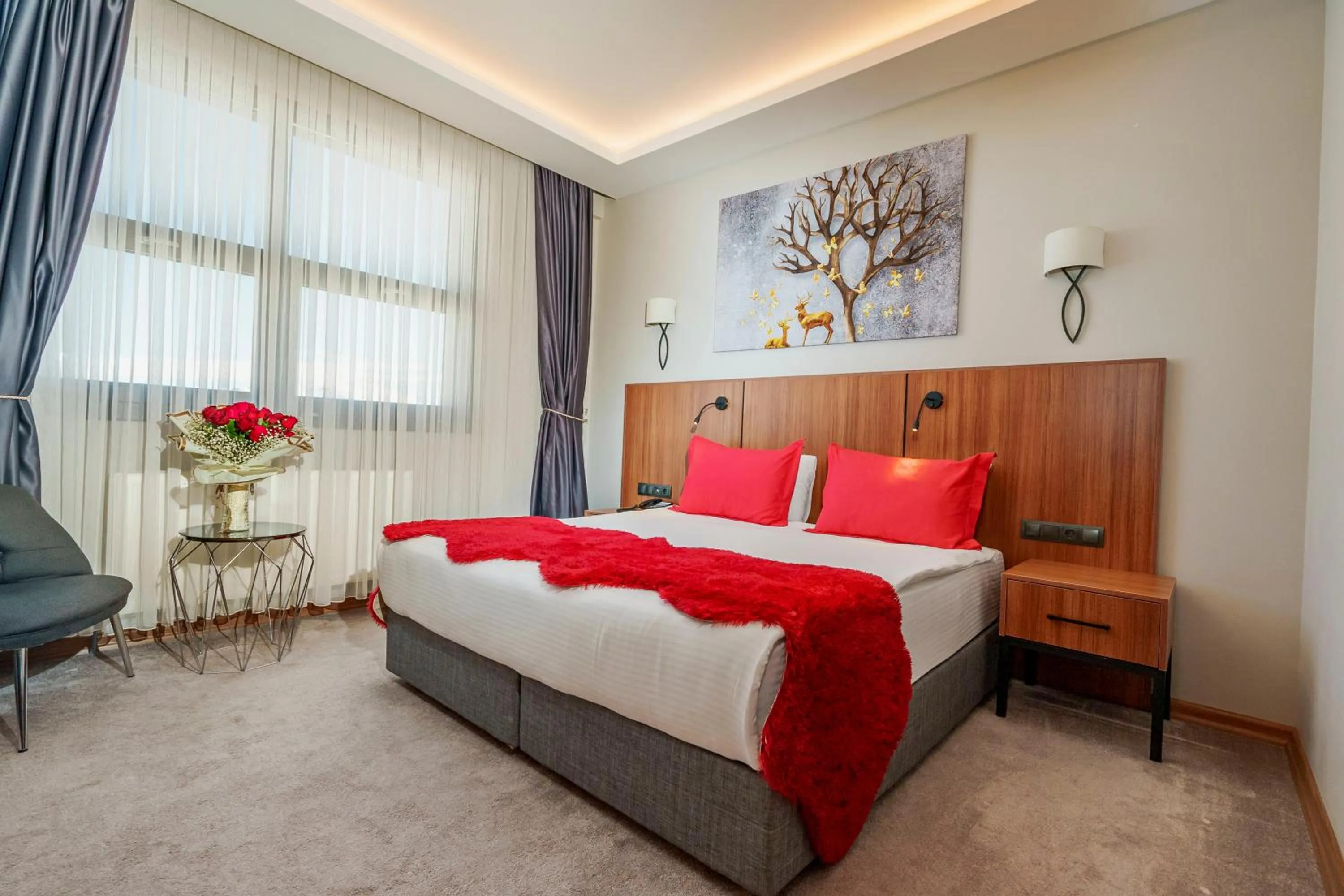 Bed in Library Hotel Erciyes