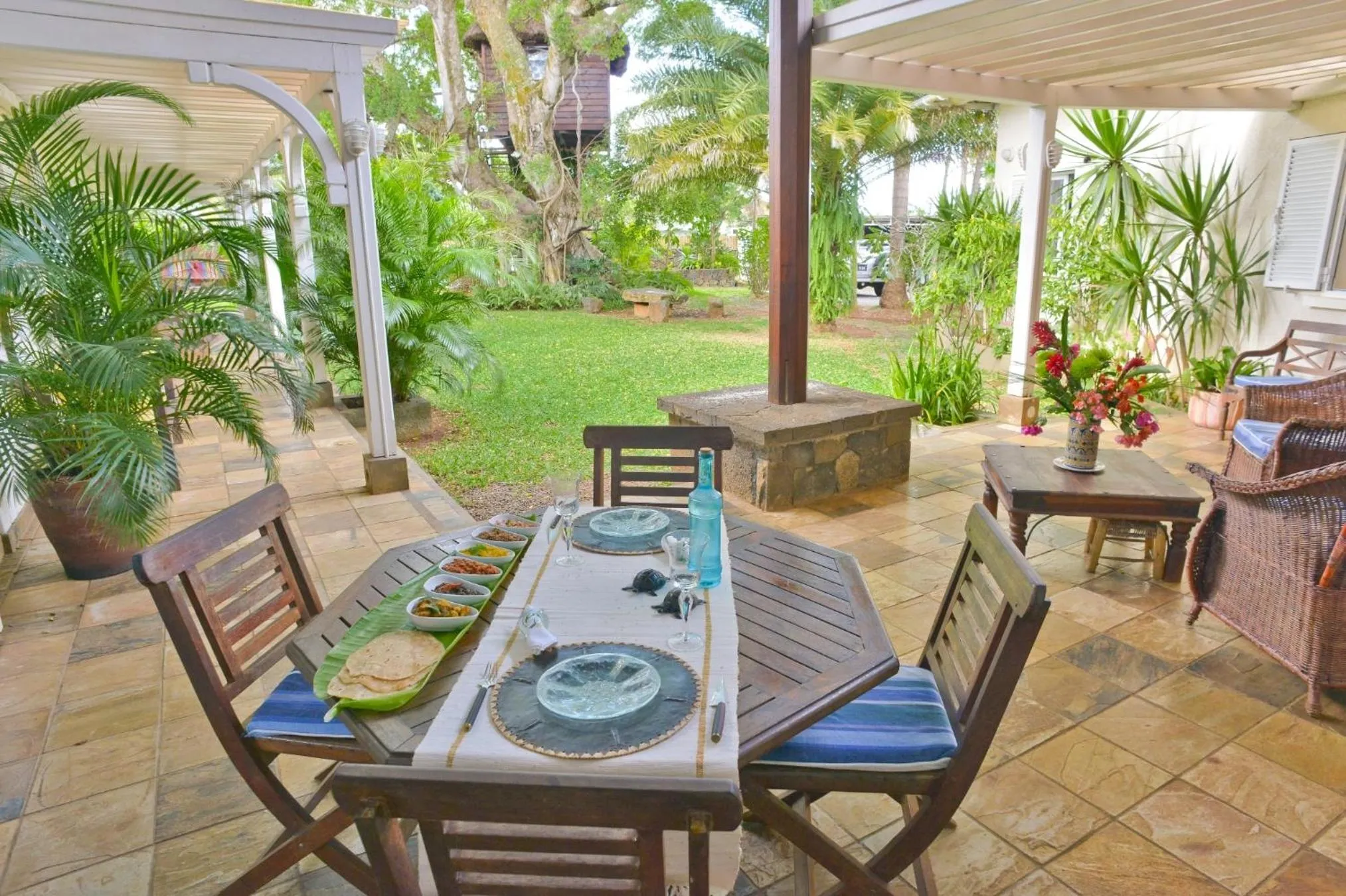 Patio in Tree Lodge Mauritius