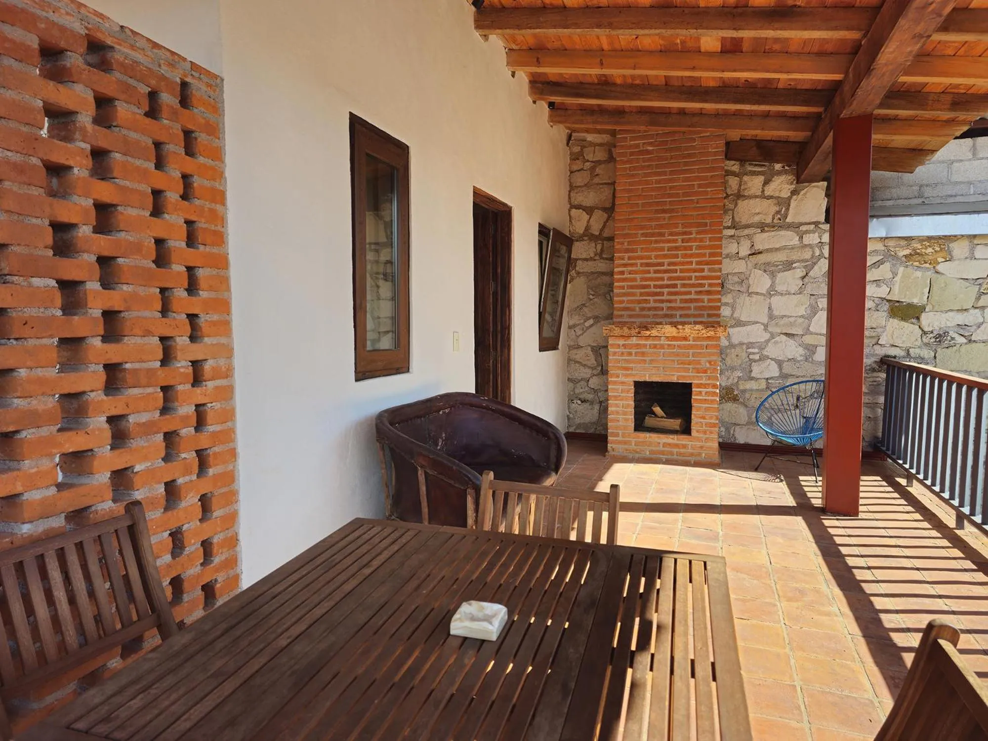 Balcony/Terrace in La Casa Azul Huasca & Restaurante La Terraza