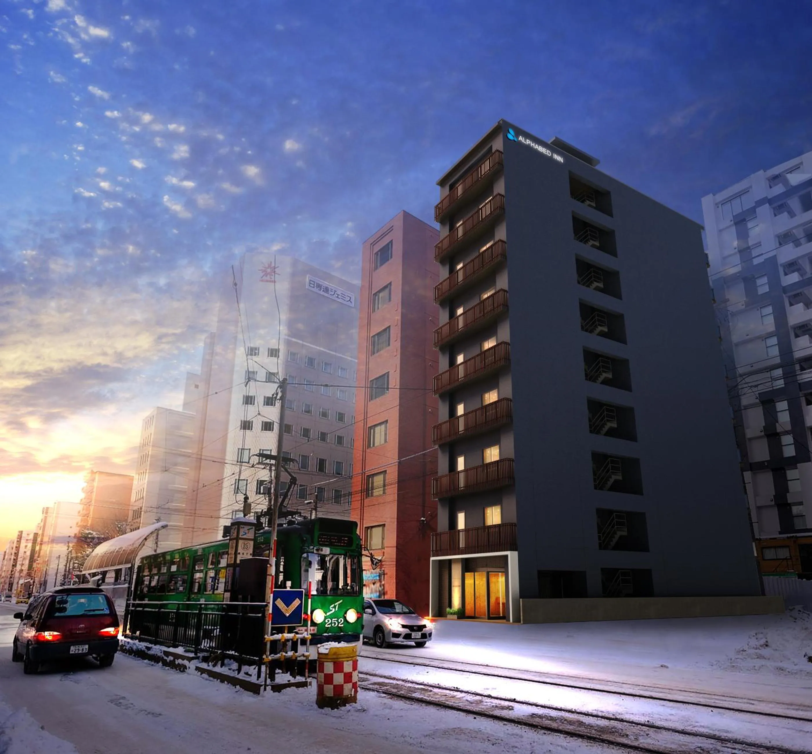 Property building in ALPHABED INN Sapporo Odori Park
