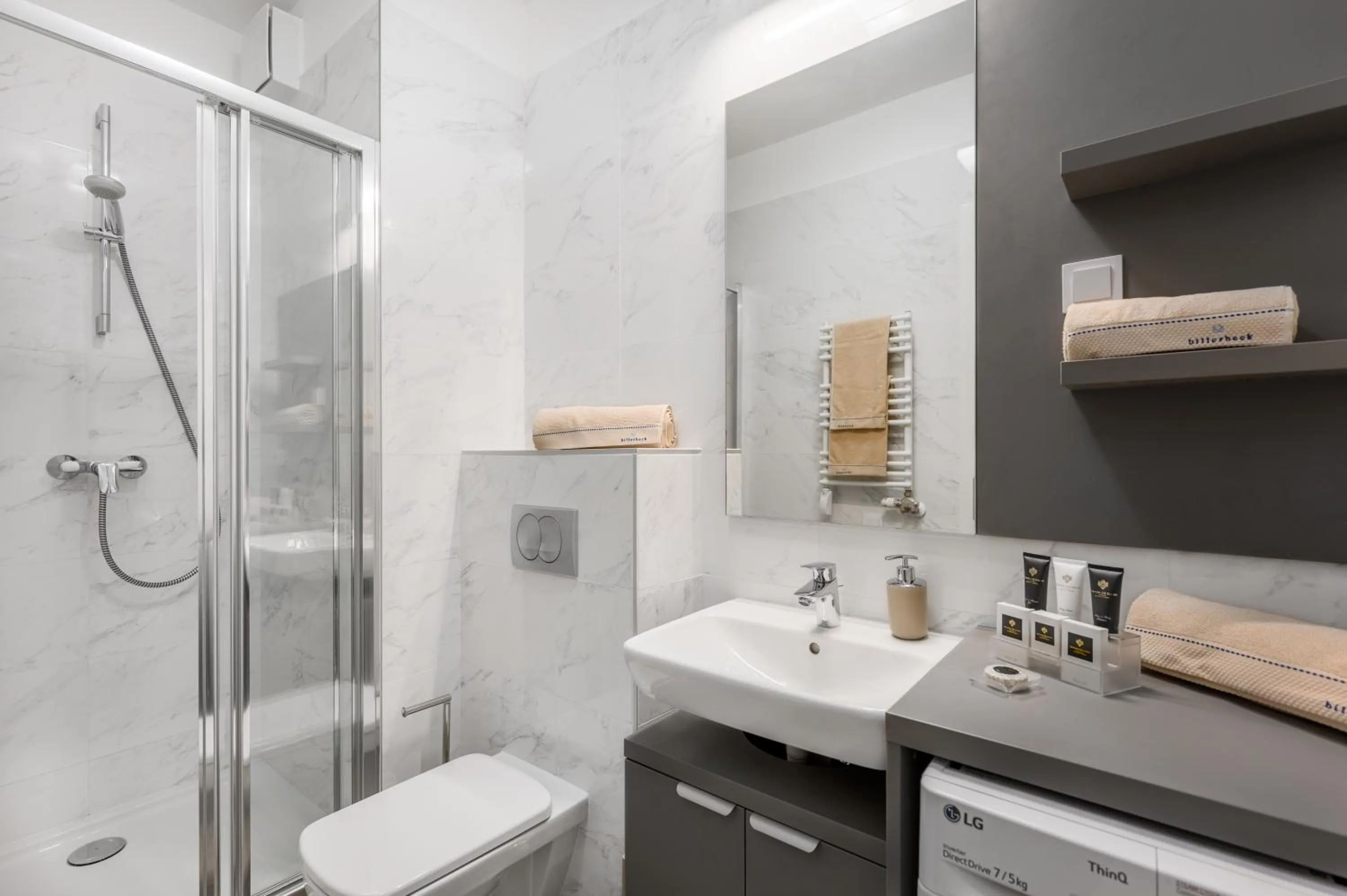 Shower in Elisabeth Downtown Apartments by FirstHost