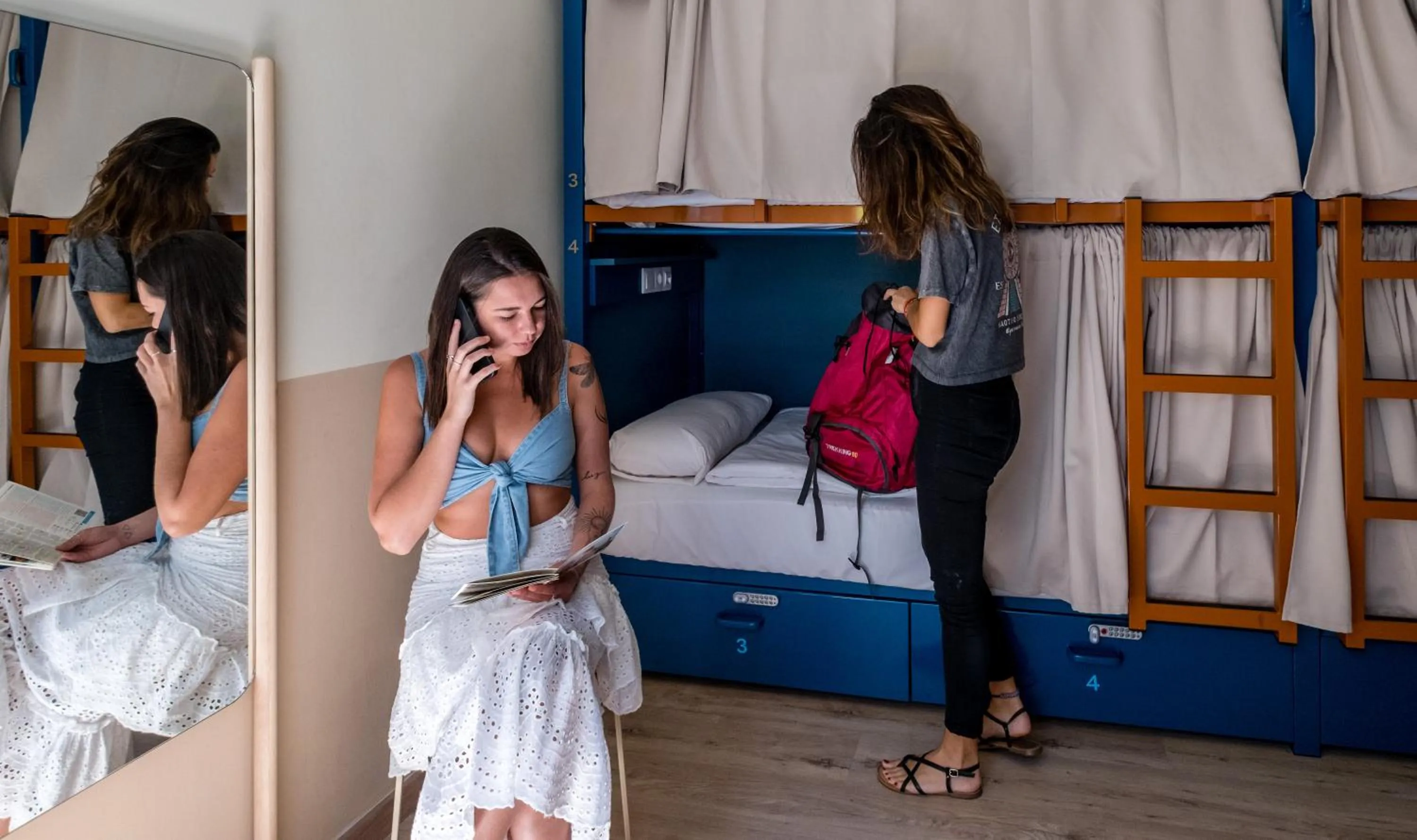 People, Bed in Latroupe Poblenou Beach
