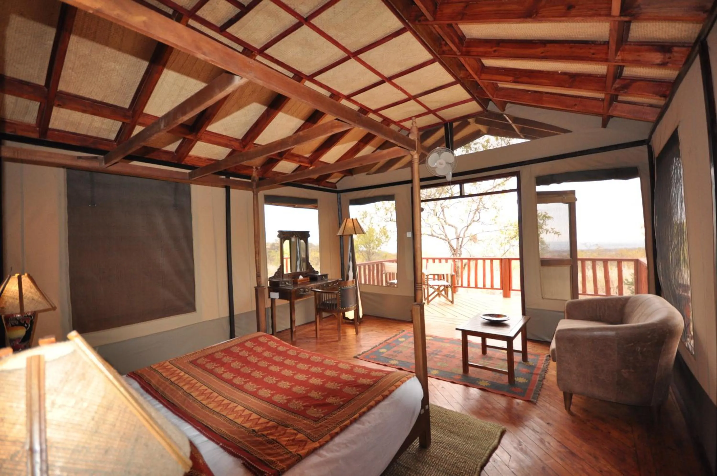 Bed in Elephant Rock Luxury Camp Tarangire