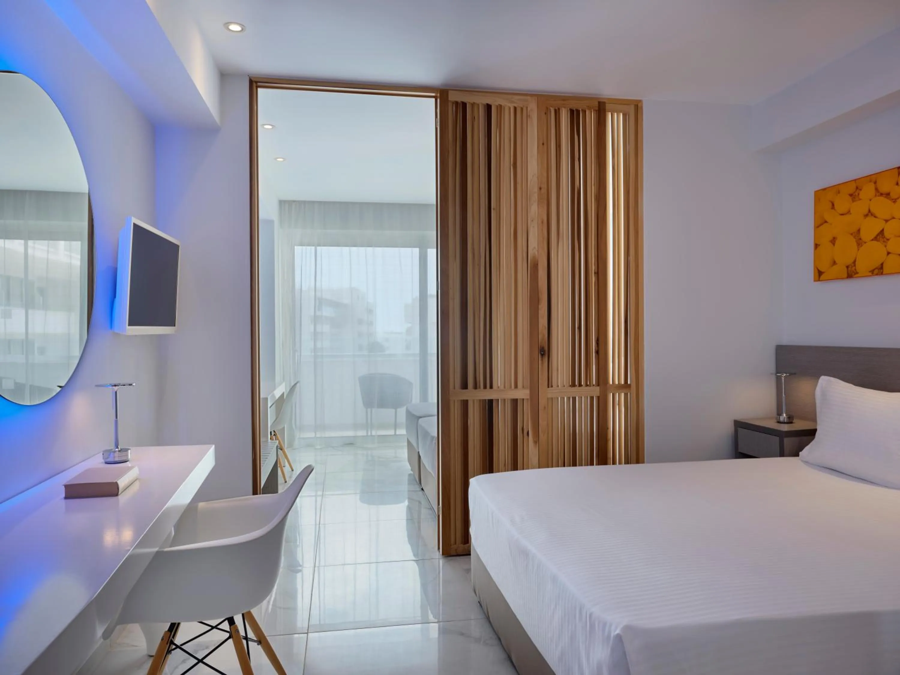 Bed in Atlantica Sancta Napa Hotel