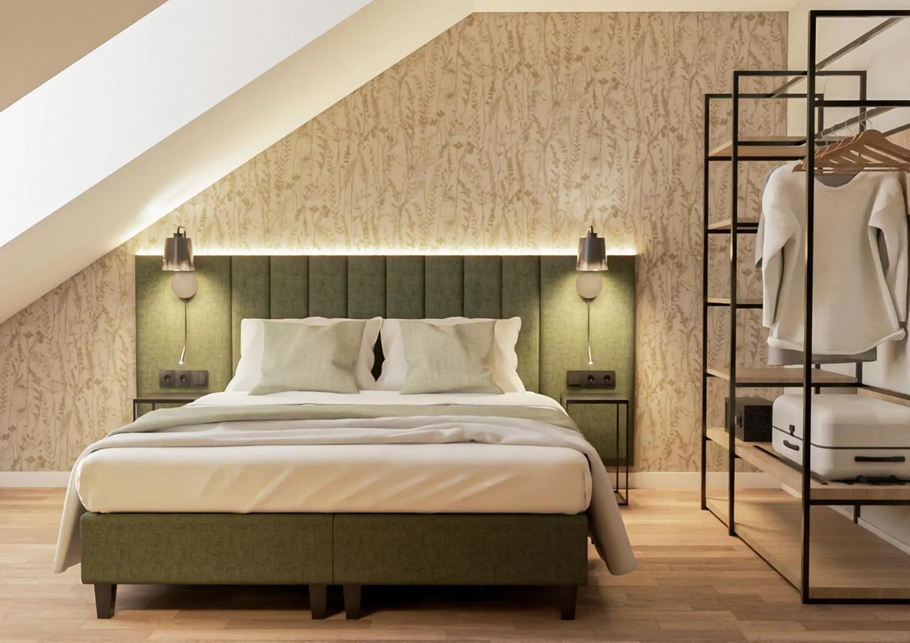 Bed in Hotel Blutenburg