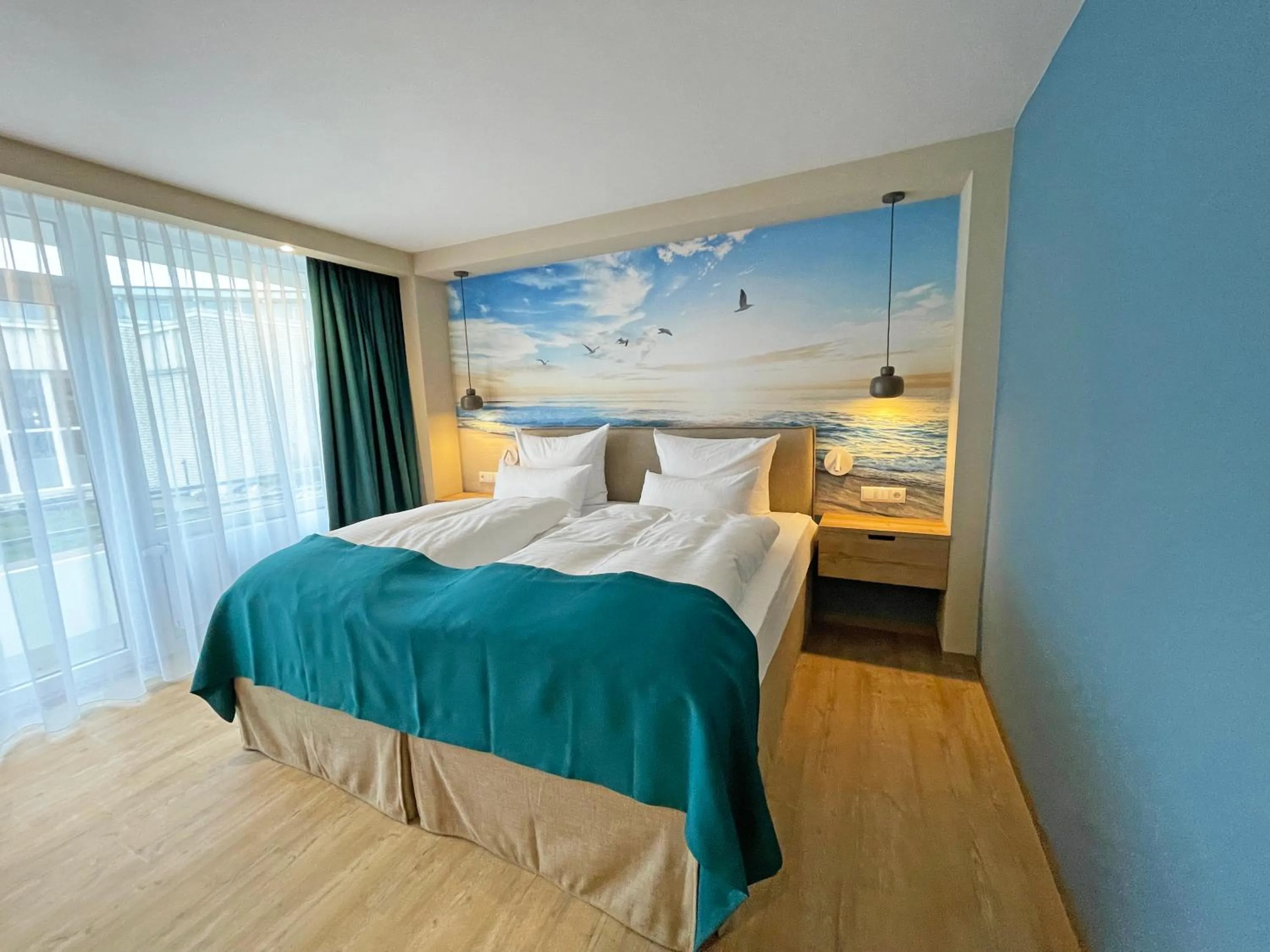 Bed in Strandhotel an der Ostsee